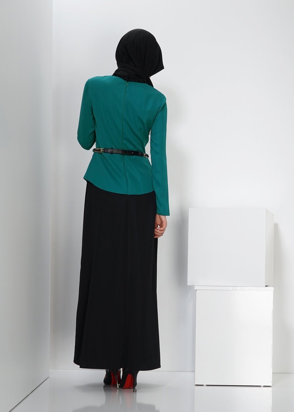 Tesettür giyim MAVİ 4361 ELİTE 11620 ELBİSE 38/44