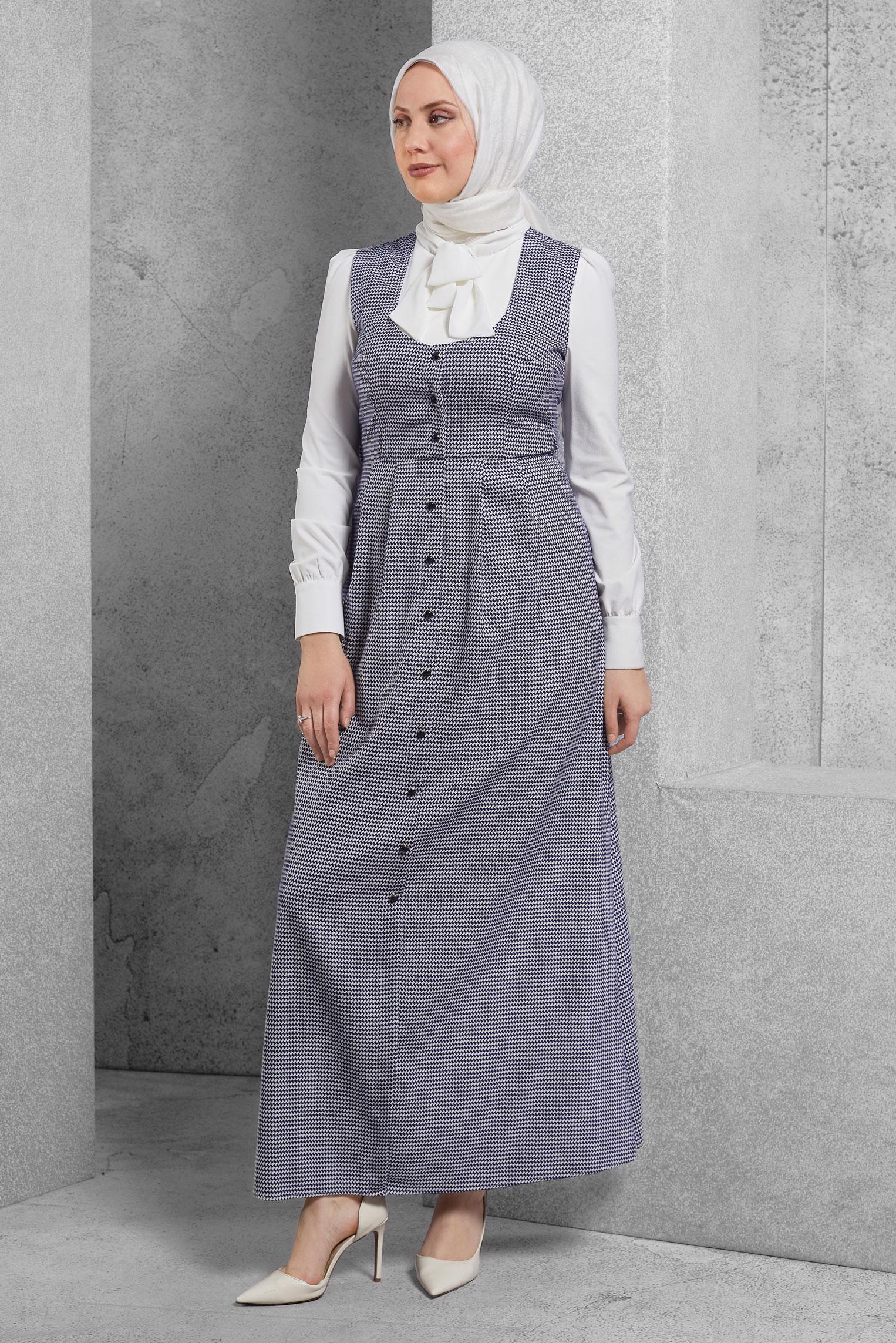 Tesettür giyim LACİVERT 4405 KATE 608 ELBİSE 36/42(38-40)