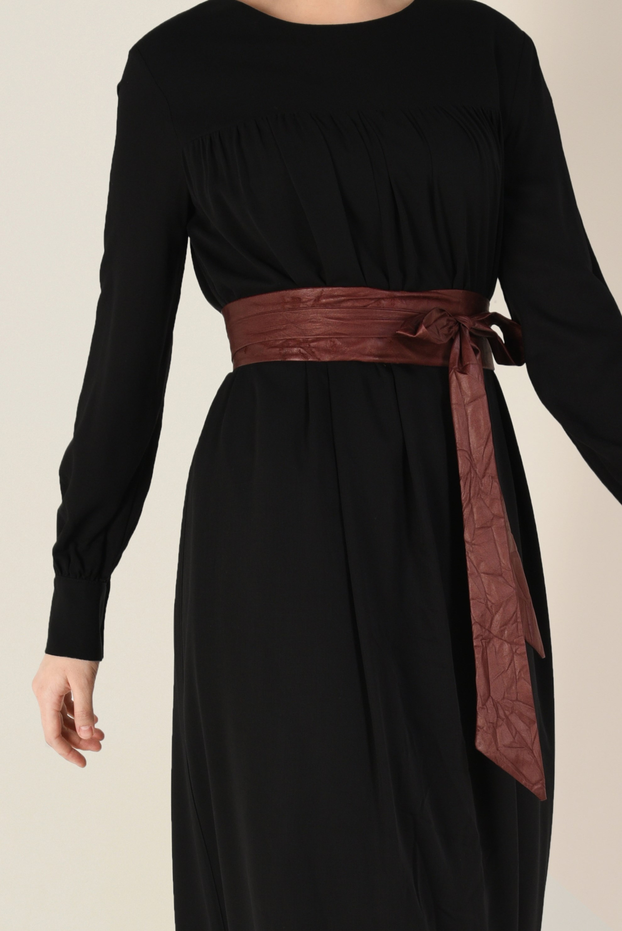 Tesettür giyim SİYAH 4406 MERLİS ELBİSE 38/44 TEK40