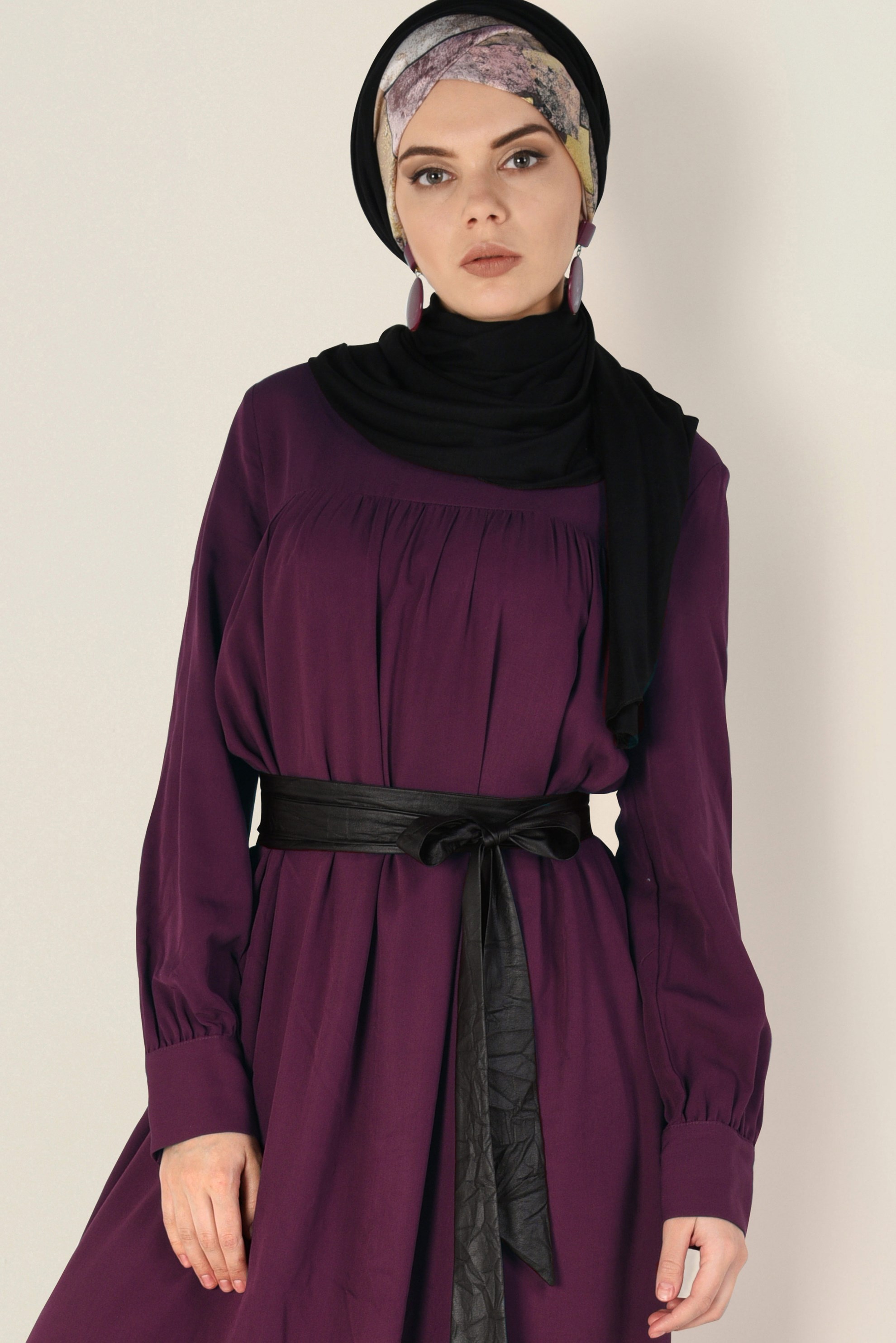 Tesettür giyim MÜRDÜM 4406 MERLİS ELBİSE 38/44 TEK40