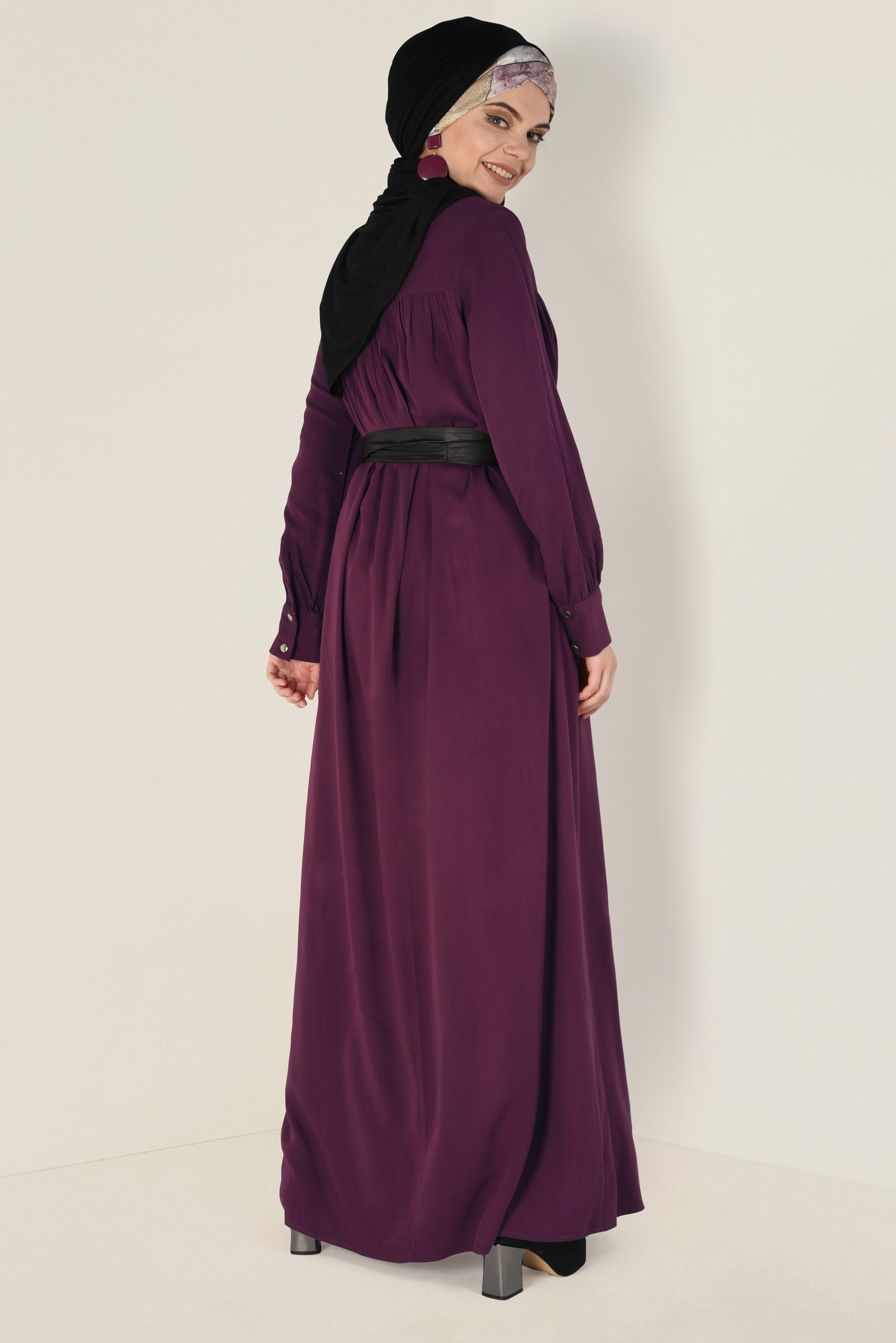 Tesettür giyim MÜRDÜM 4406 MERLİS ELBİSE 38/44 TEK40