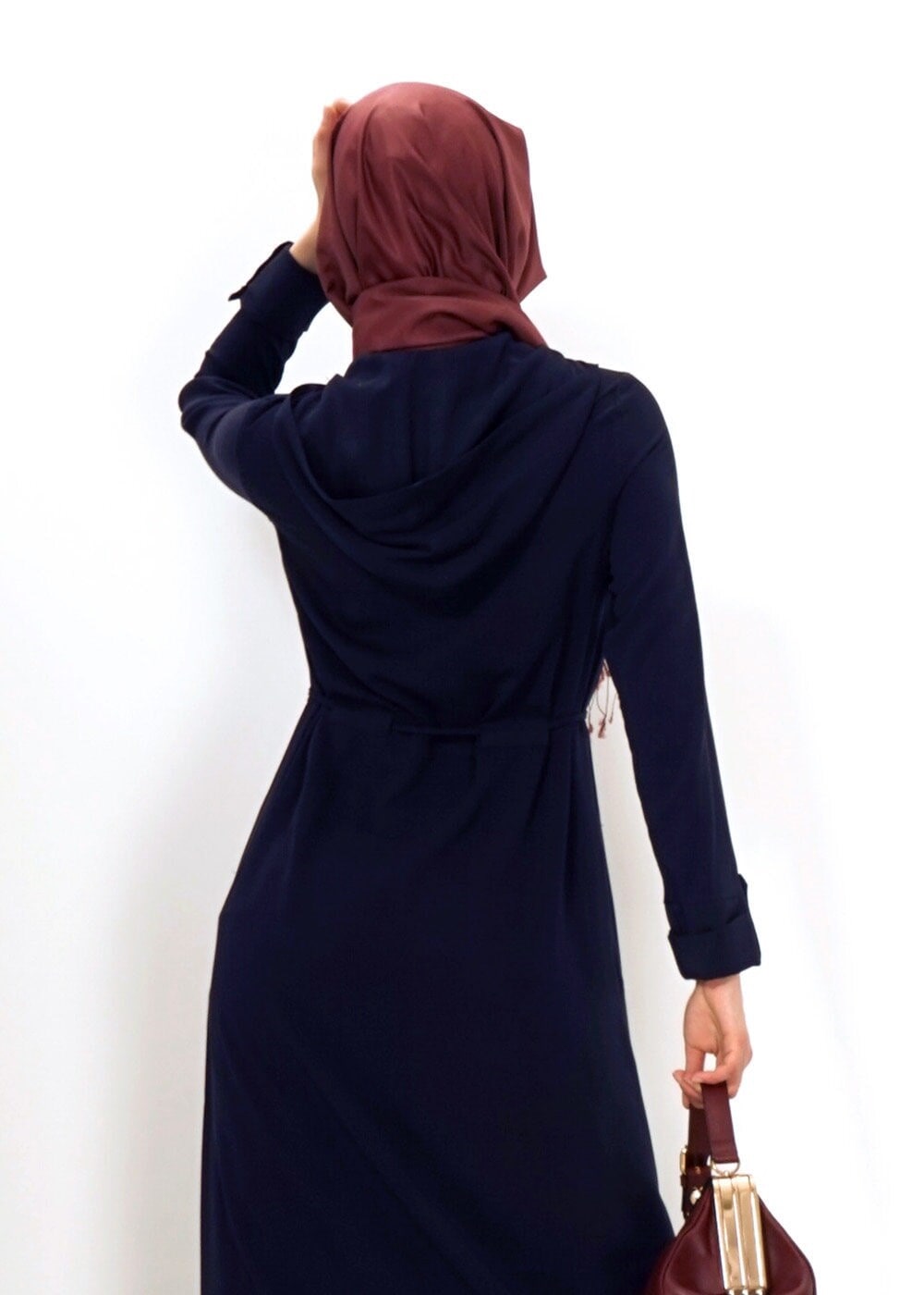 Tesettür giyim LACİVERT 4427 MERLİS ELBİSE 38/44 TEK40