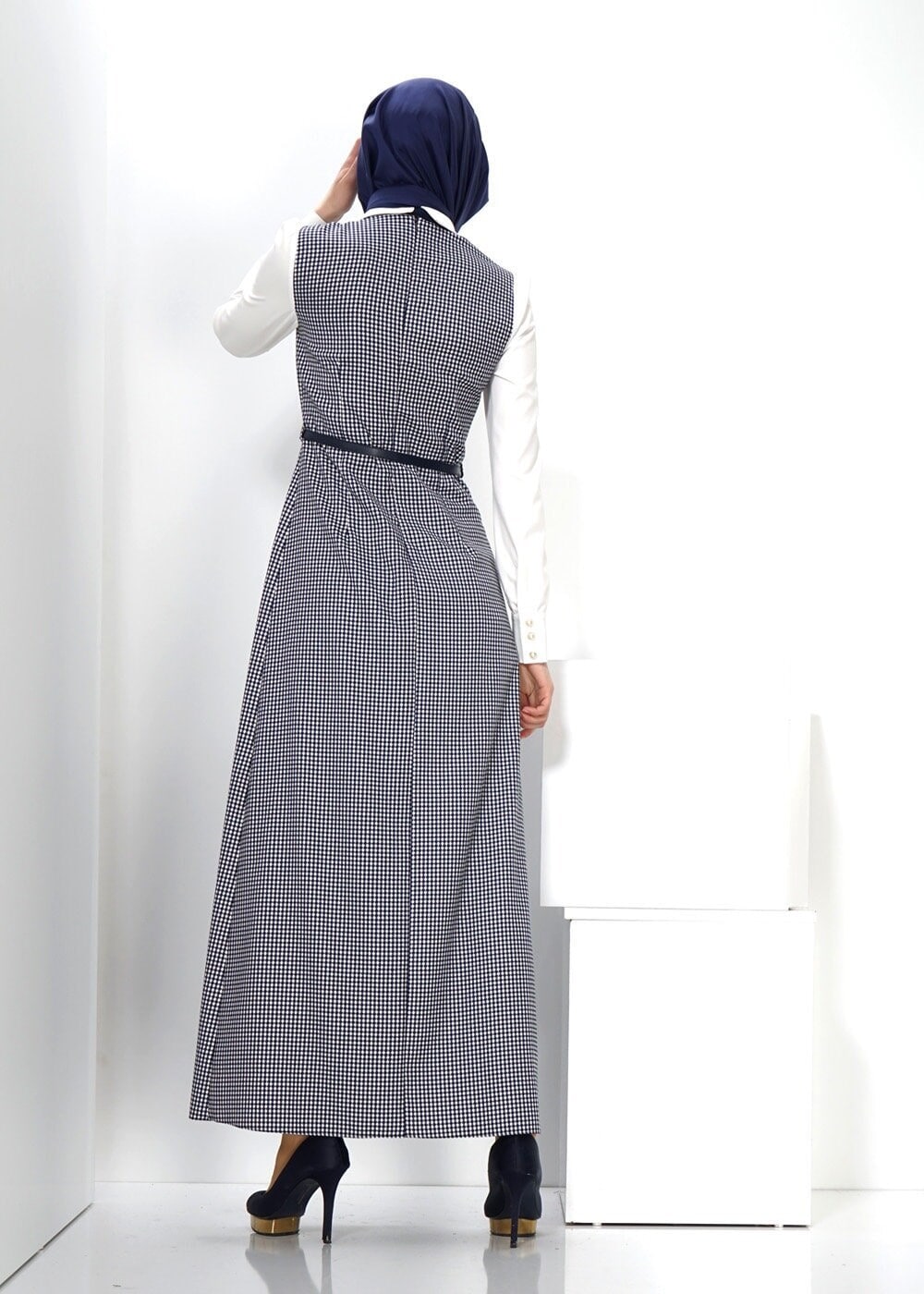 Tesettür giyim LACİVERT 4428 KATE 571 ELBİSE 36/42