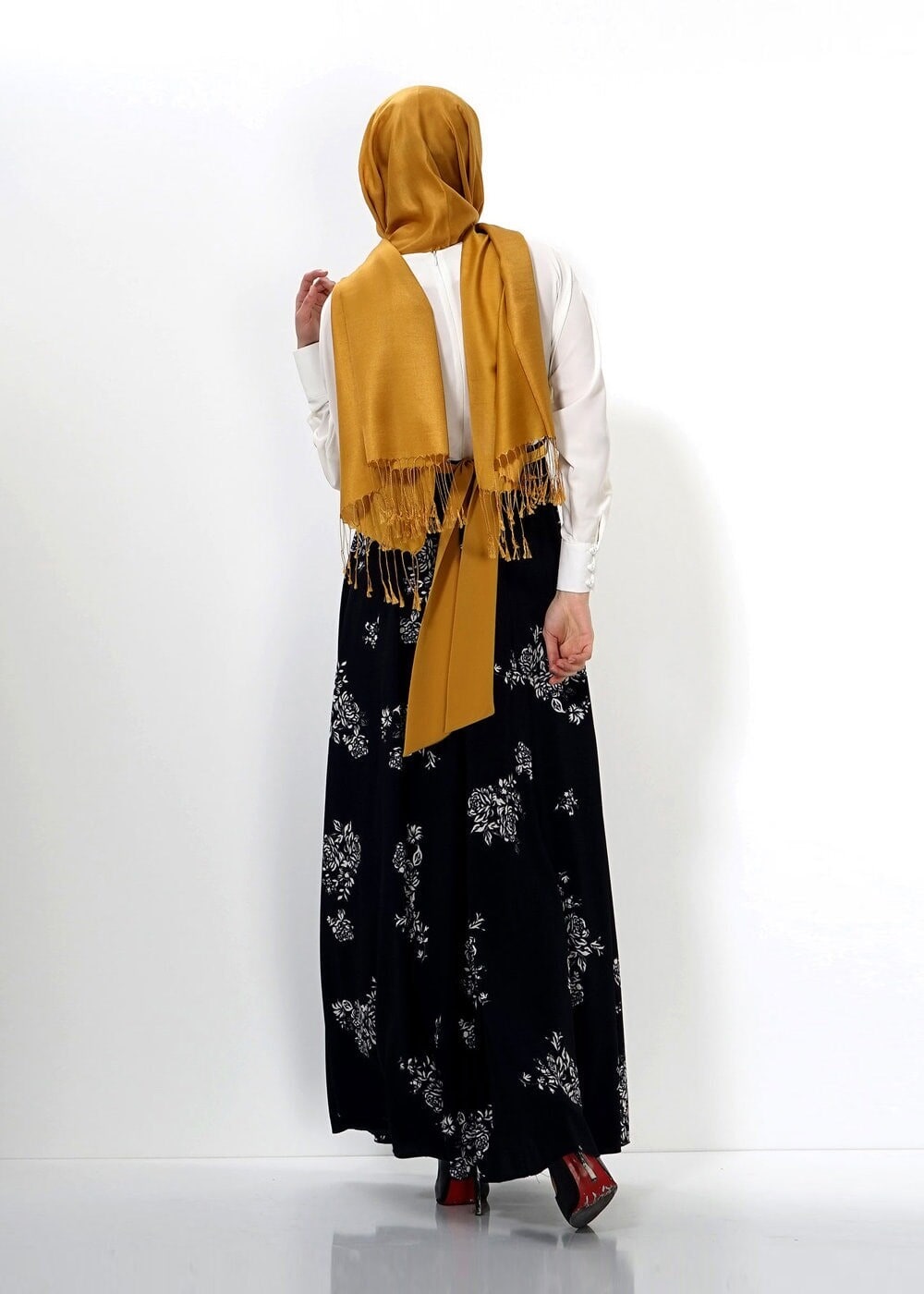 Tesettür giyim LACİVERT 4502 EMP. KREP 2069 ELBİSE 36/42(38-40)