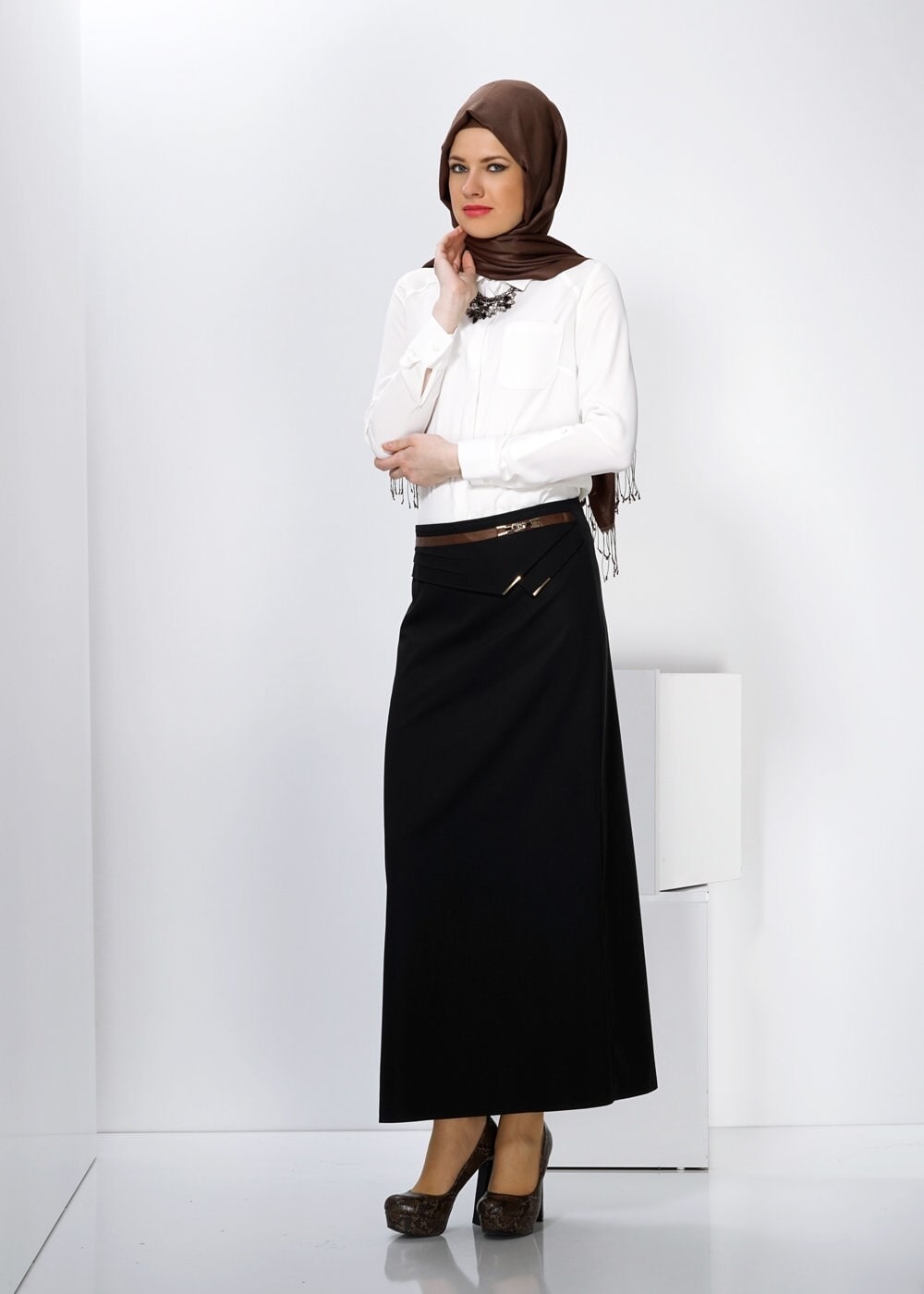 Tesettür giyim SİYAH 6594 ETEK