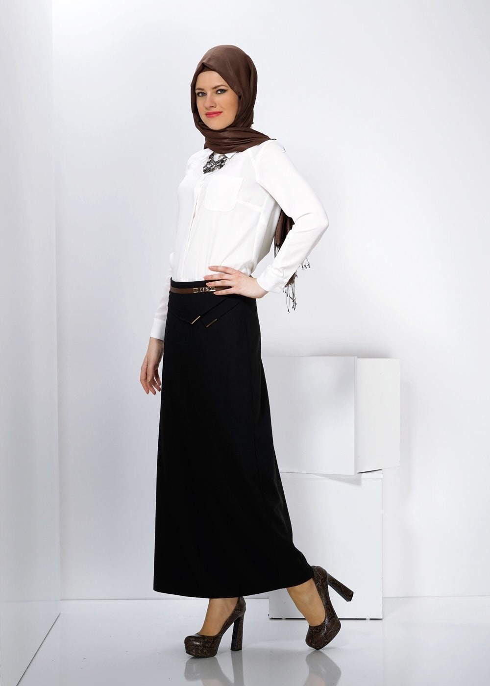 Tesettür giyim SİYAH 6594 ETEK