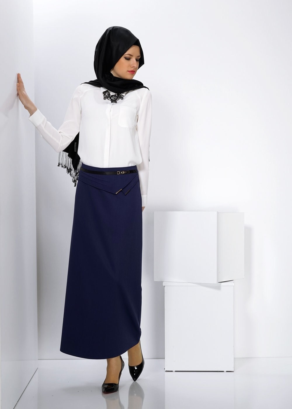 Tesettür giyim LACİVERT 6594 ETEK