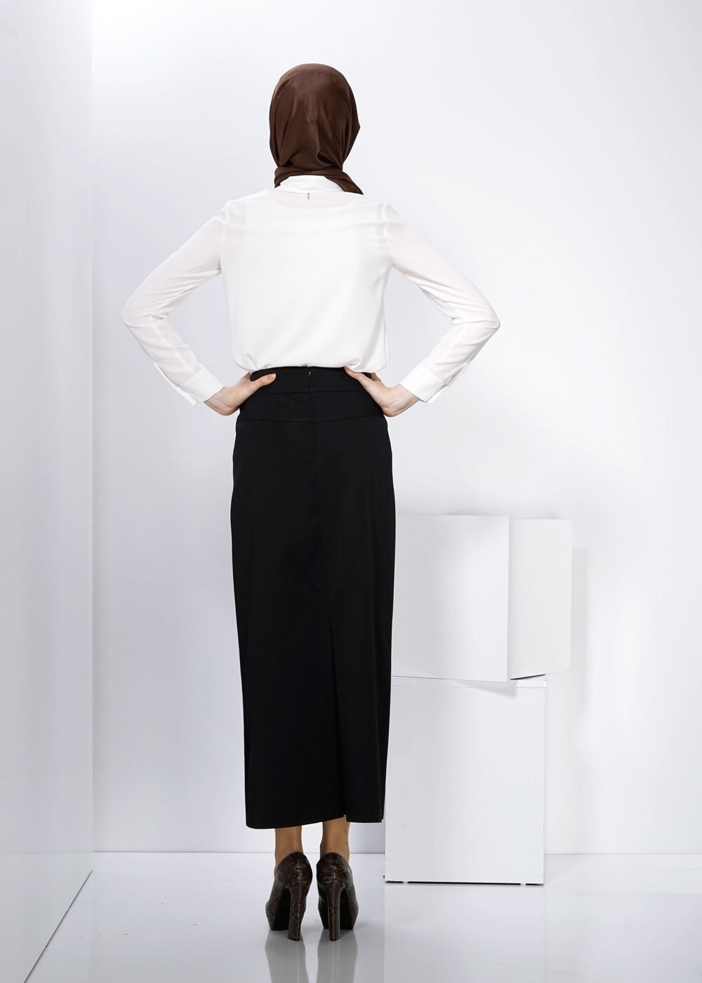 Vêtements hijab NOIR JUPE BOUTONNÉE 6597 