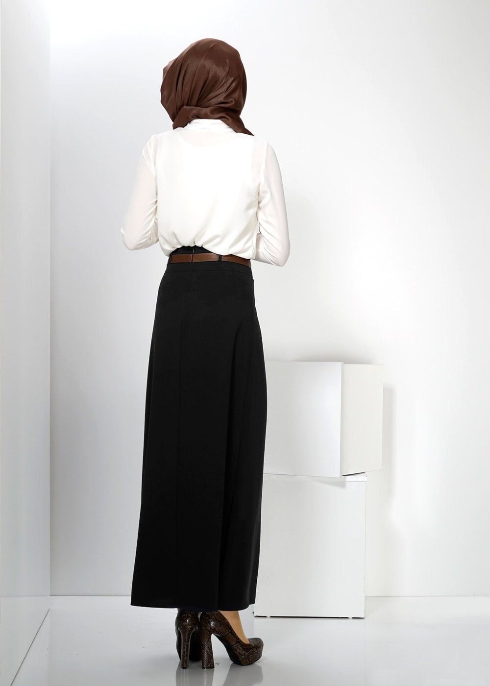 Tesettür giyim SİYAH 6604 ETEK 