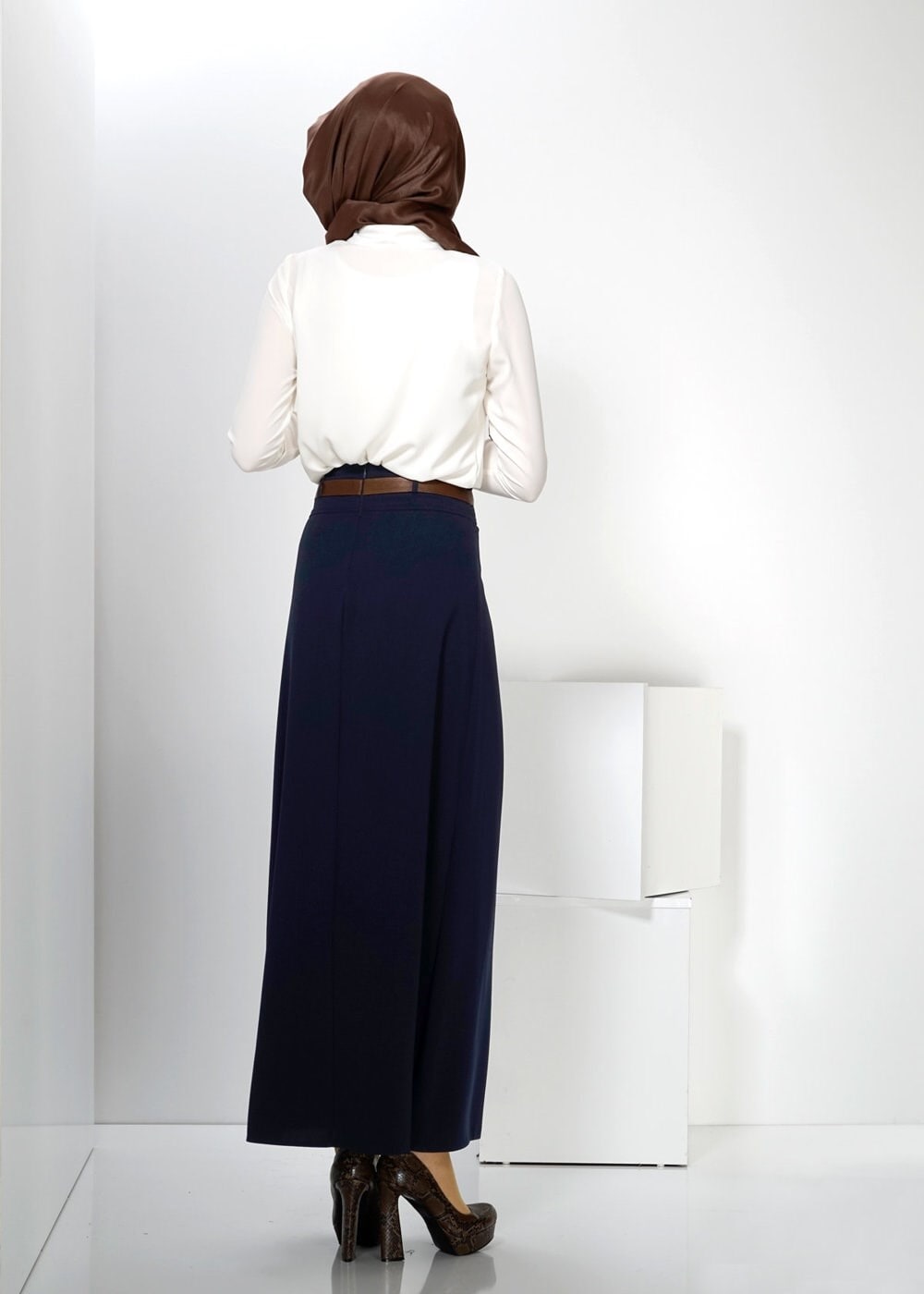 Tesettür giyim LACİVERT 6604 ETEK 