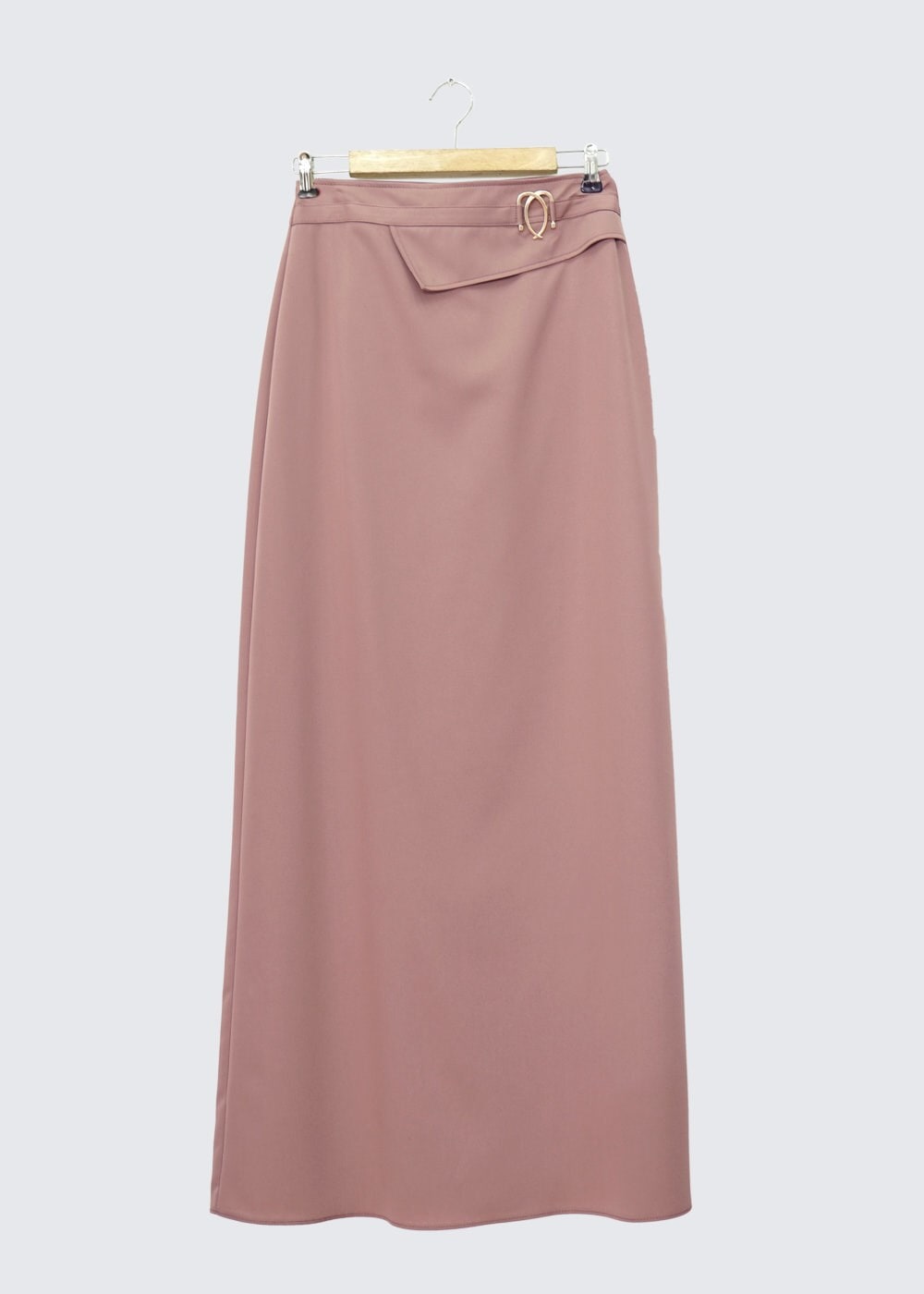 Tesettür giyim PEMBE AKSESUAR DETAYLI ETEK 6606