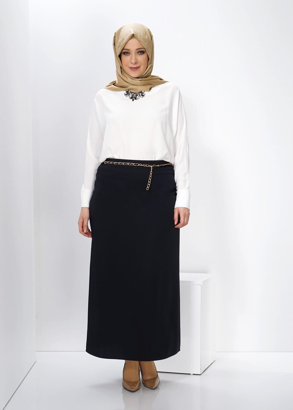 Tesettür giyim SİYAH 6612 ETEK