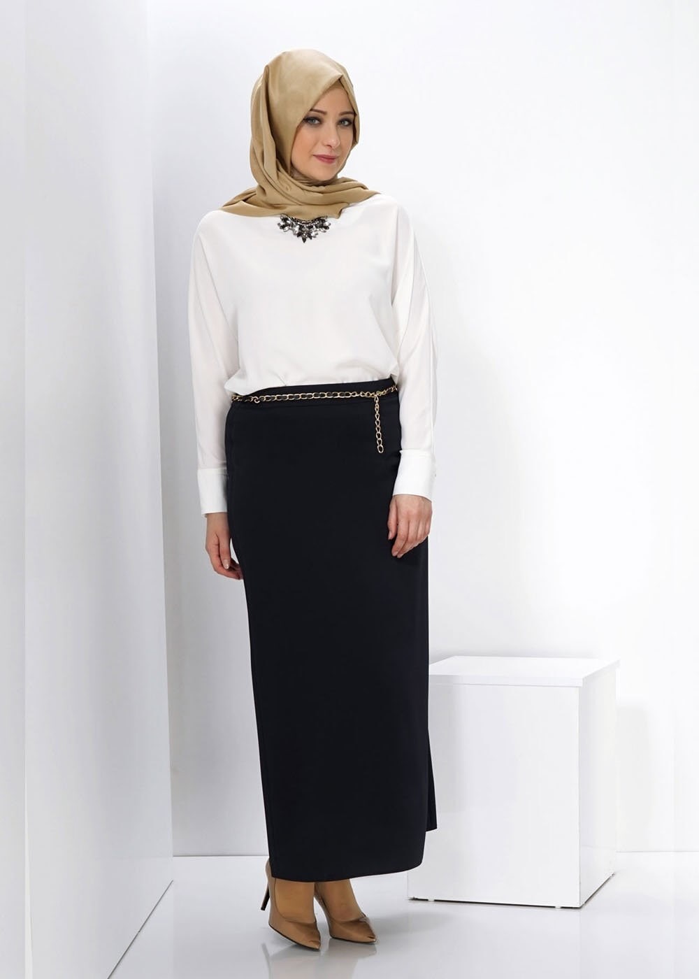 Tesettür giyim SİYAH 6612 ETEK