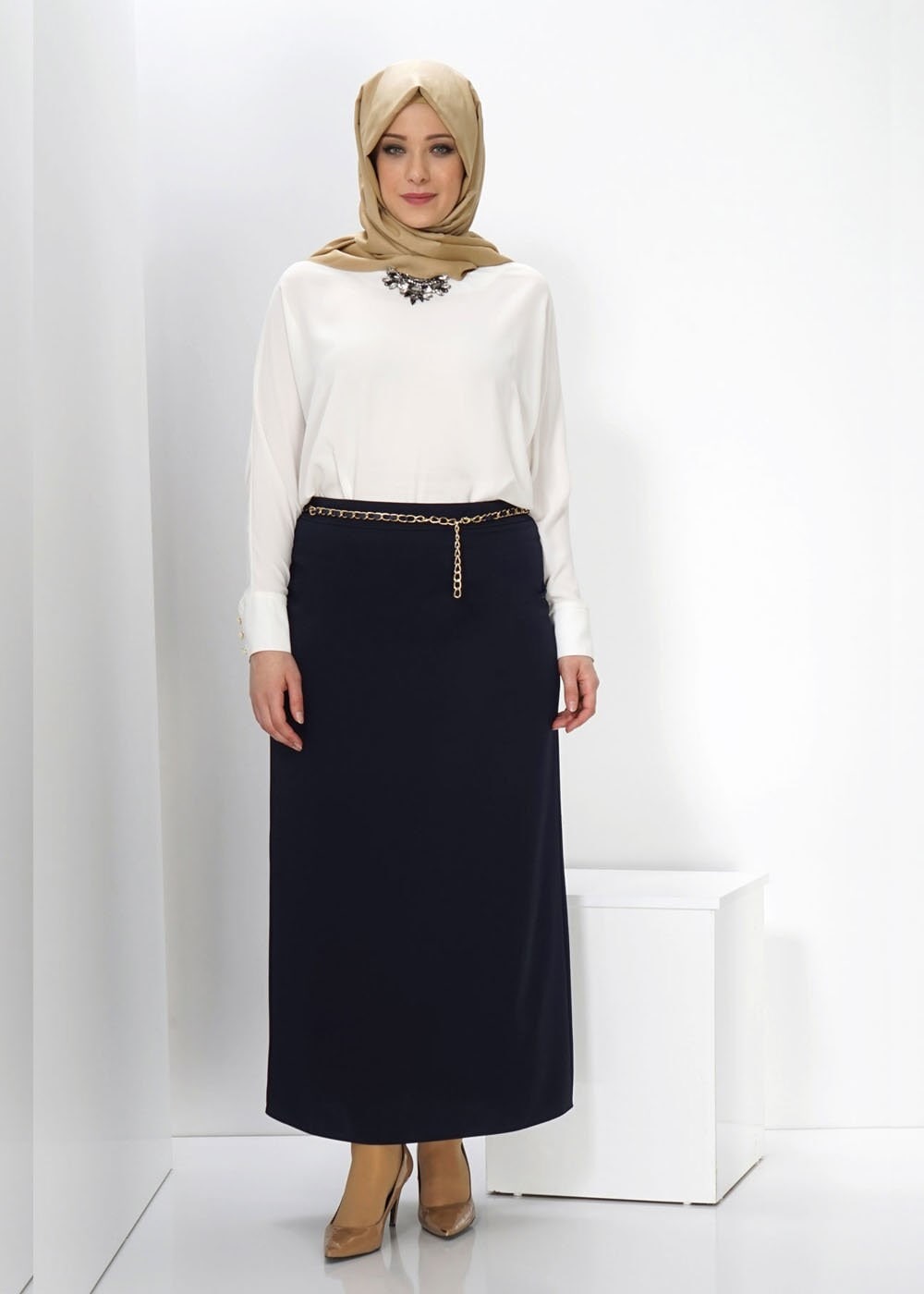 Tesettür giyim LACİVERT 6612 ETEK