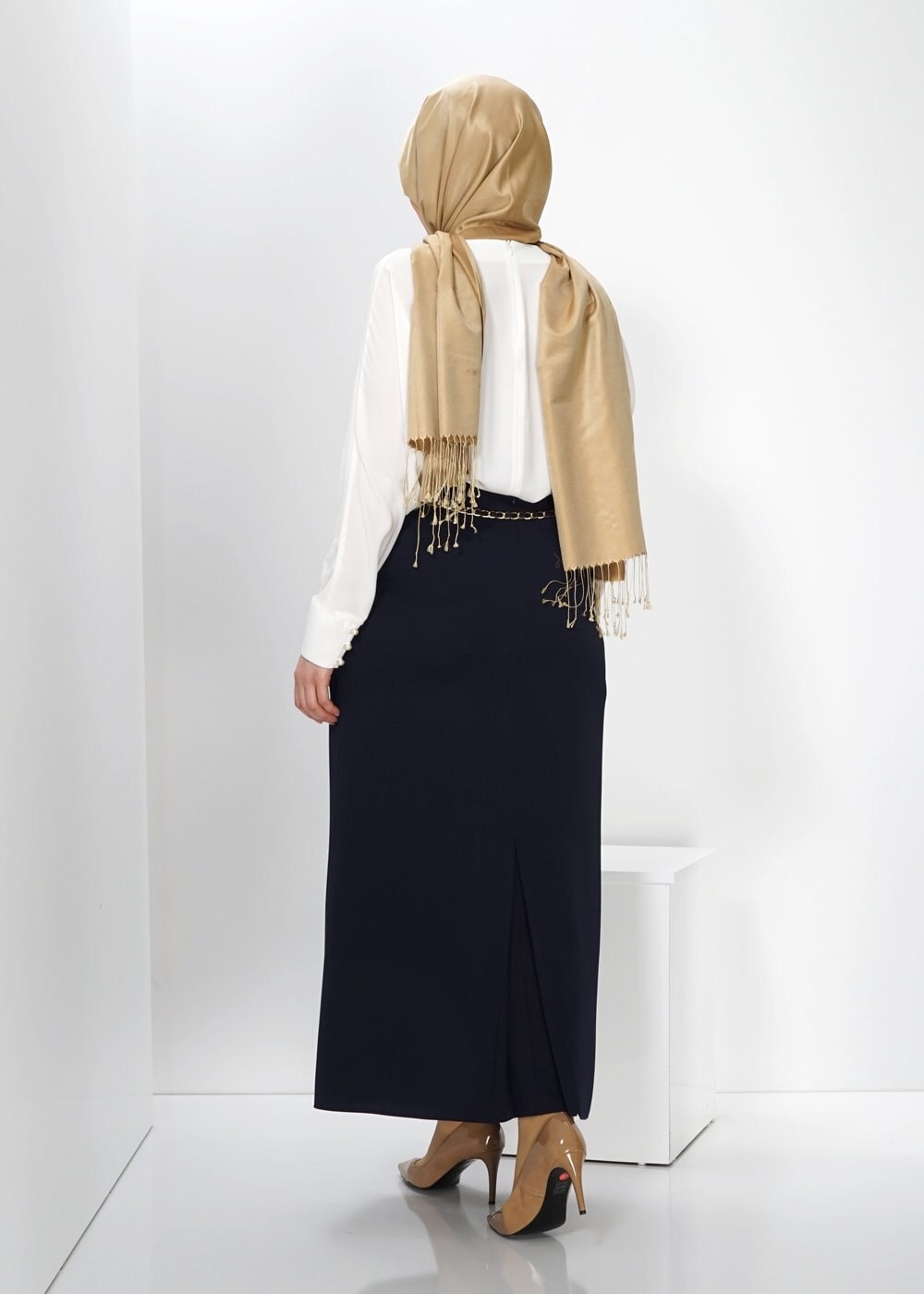 Tesettür giyim LACİVERT 6612 ETEK