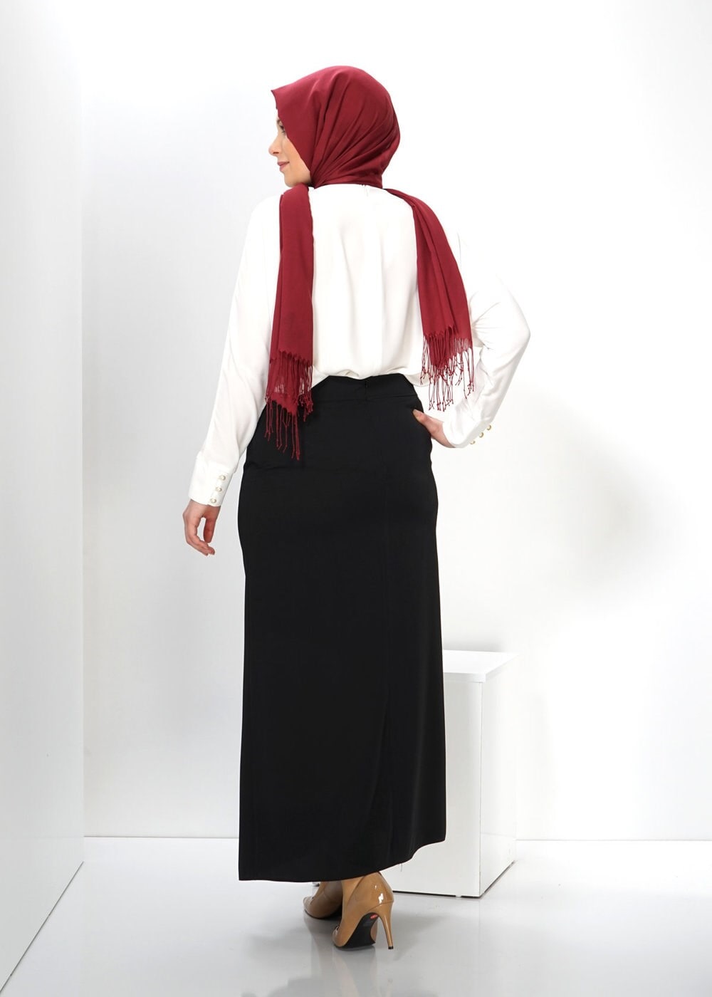 Tesettür giyim SİYAH 6615 ETEK