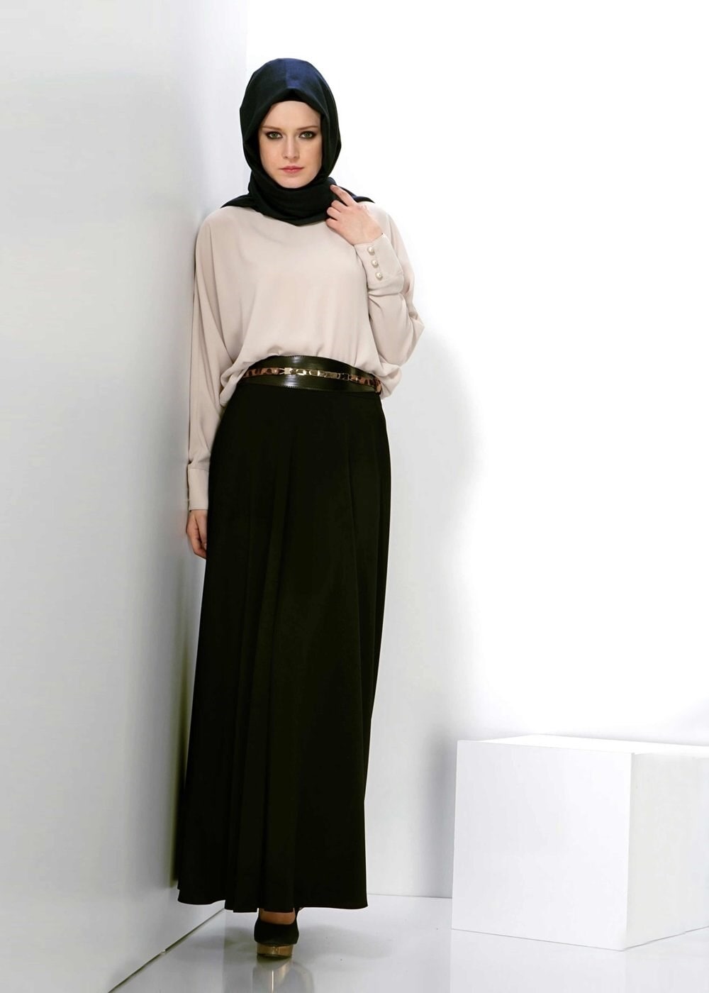 Tesettür giyim SİYAH 6621 ETEK 