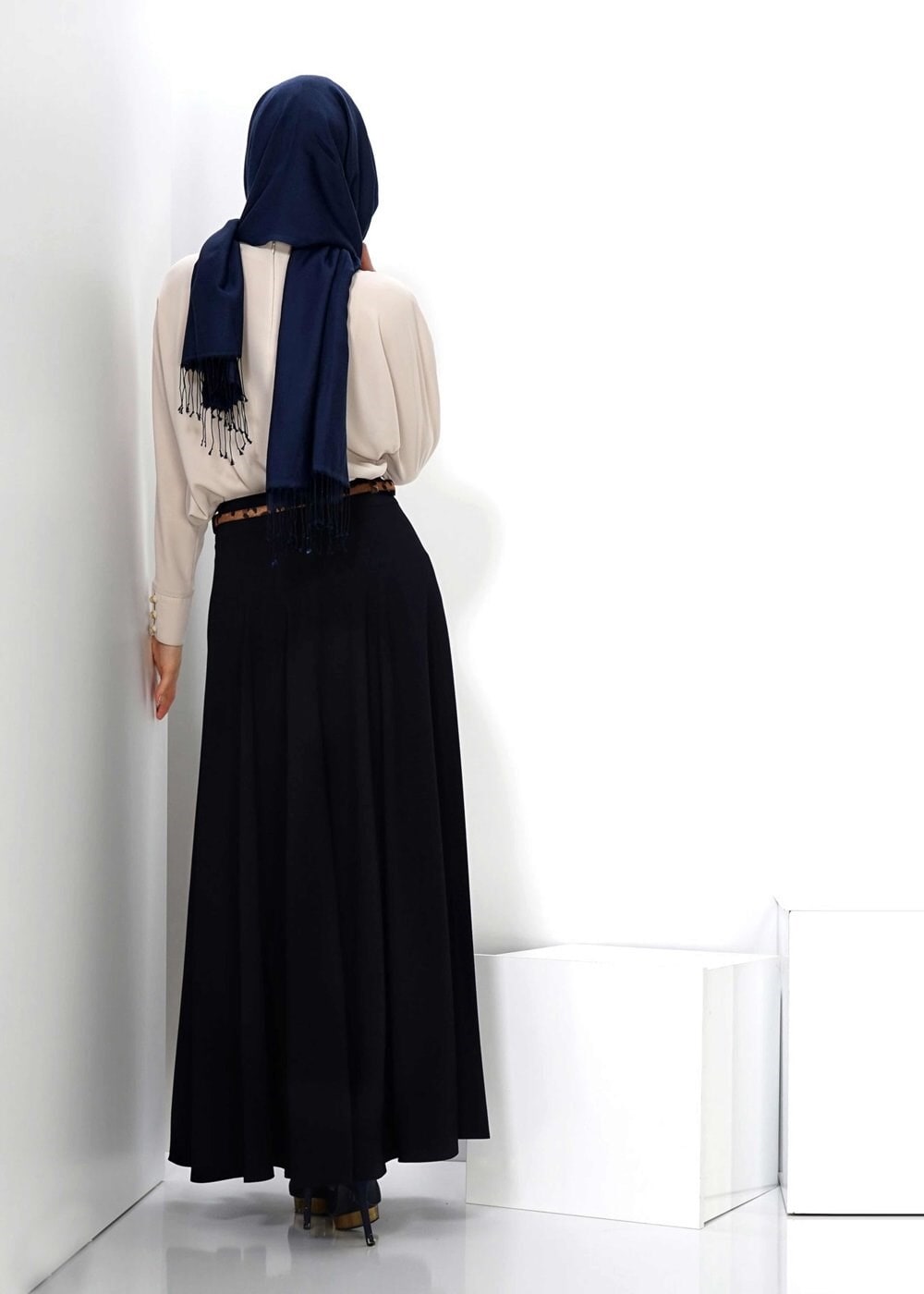 Tesettür giyim LACİVERT 6621 ETEK 