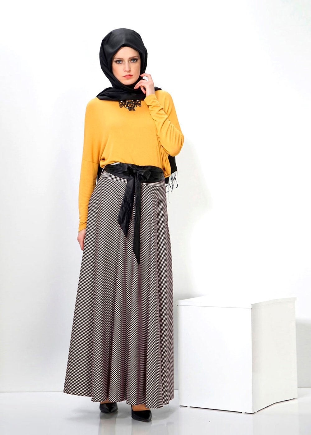 Tesettür giyim BEJ 6625 ETEK 