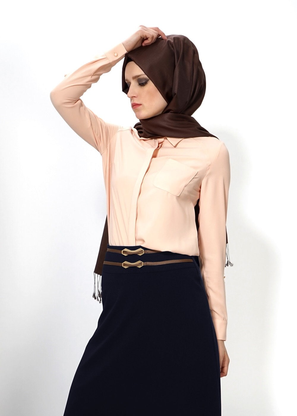 Tesettür giyim LACİVERT A KESİM ETEK 6626