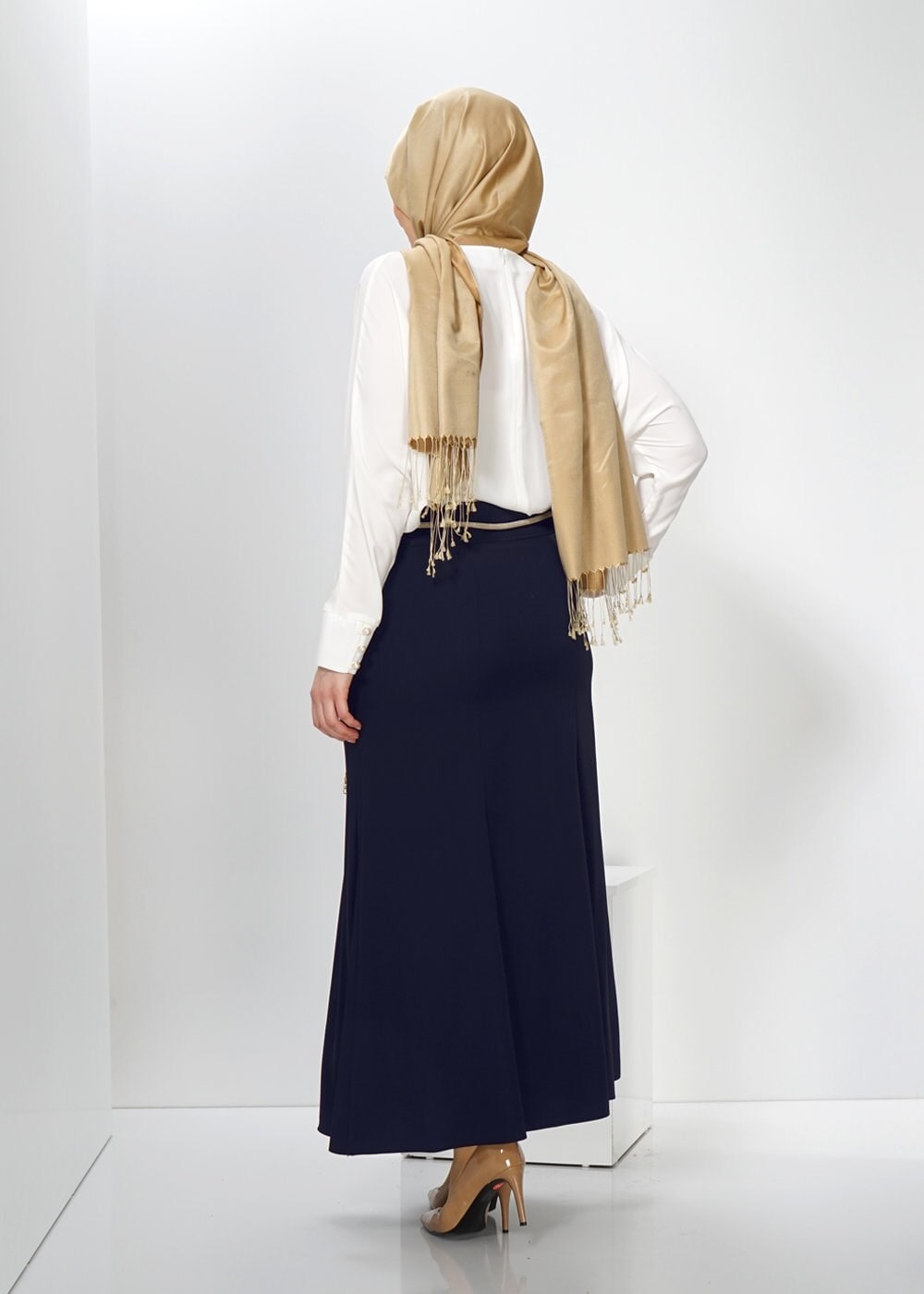 Tesettür giyim LACİVERT 6628 ETEK 