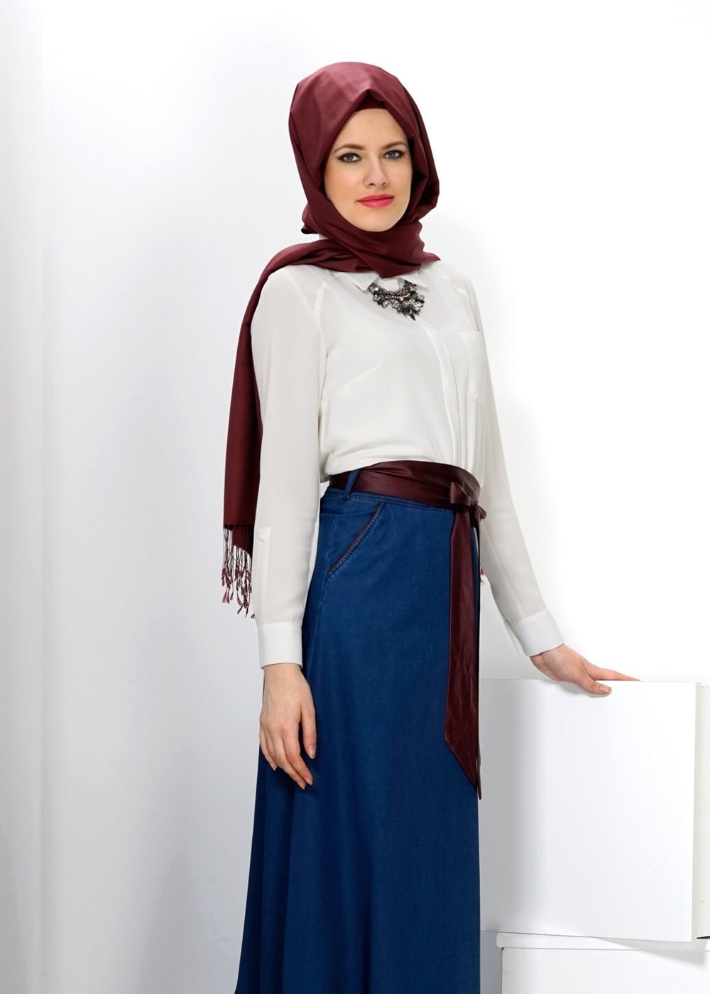 Tesettür giyim LACİVERT 6629 ETEK 