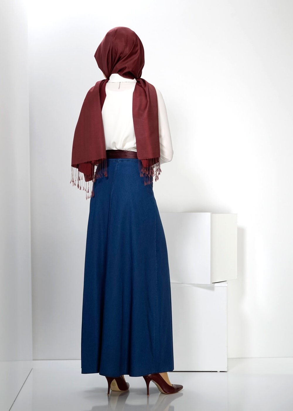 Tesettür giyim LACİVERT 6629 ETEK 