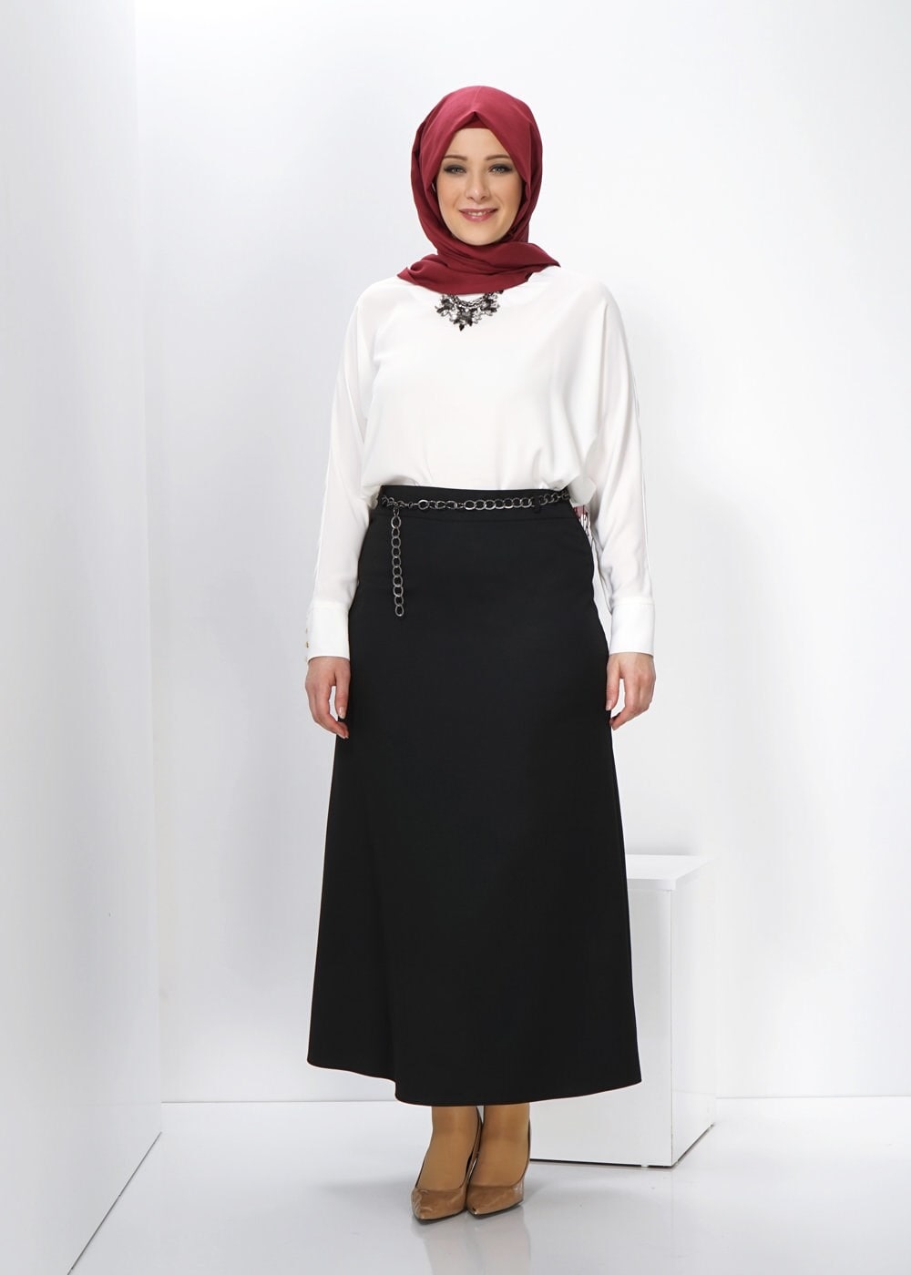 Tesettür giyim SİYAH 6632 ETEK