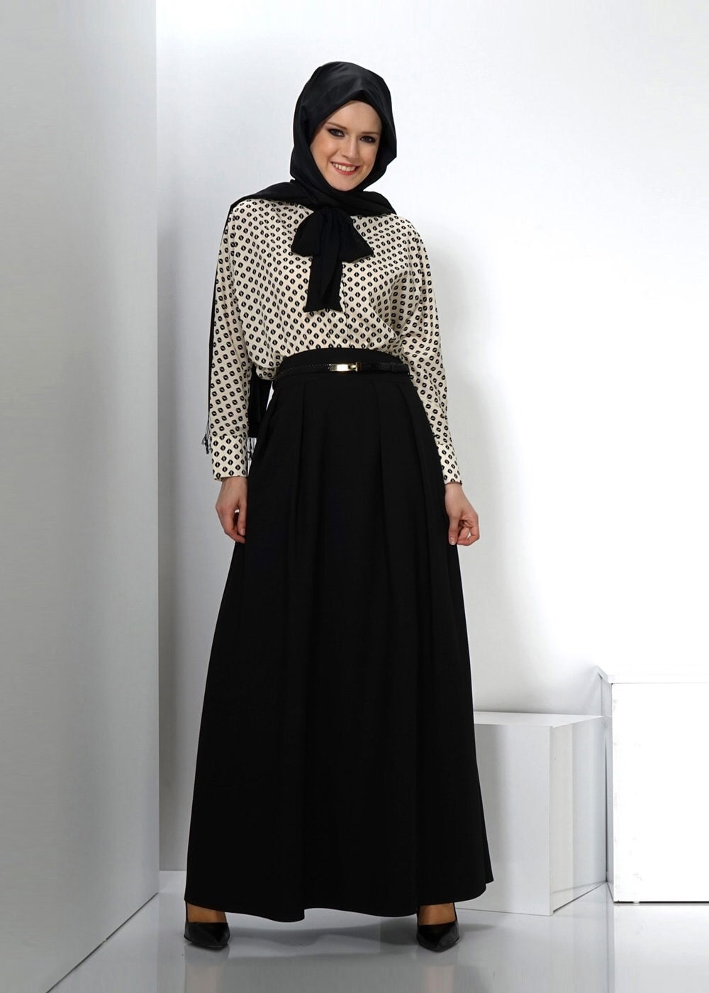 Tesettür giyim SİYAH 6636 ETEK