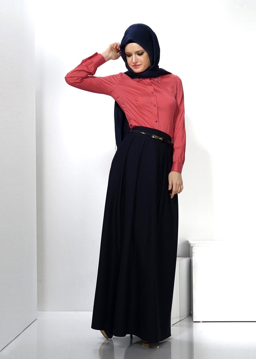 Tesettür giyim LACİVERT 6636 ETEK