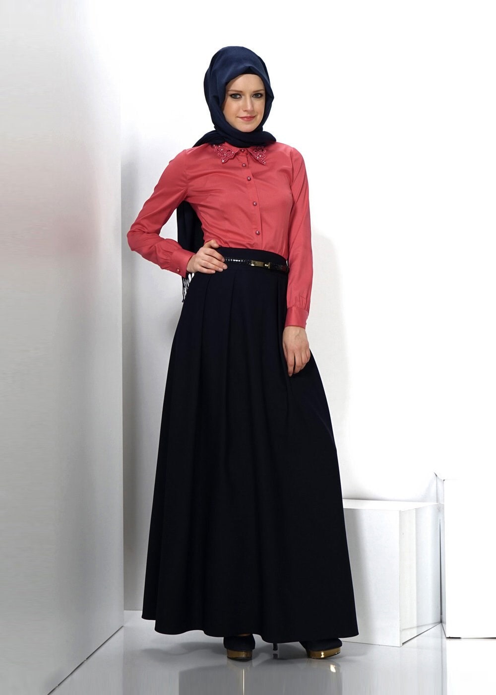 Tesettür giyim LACİVERT 6636 ETEK