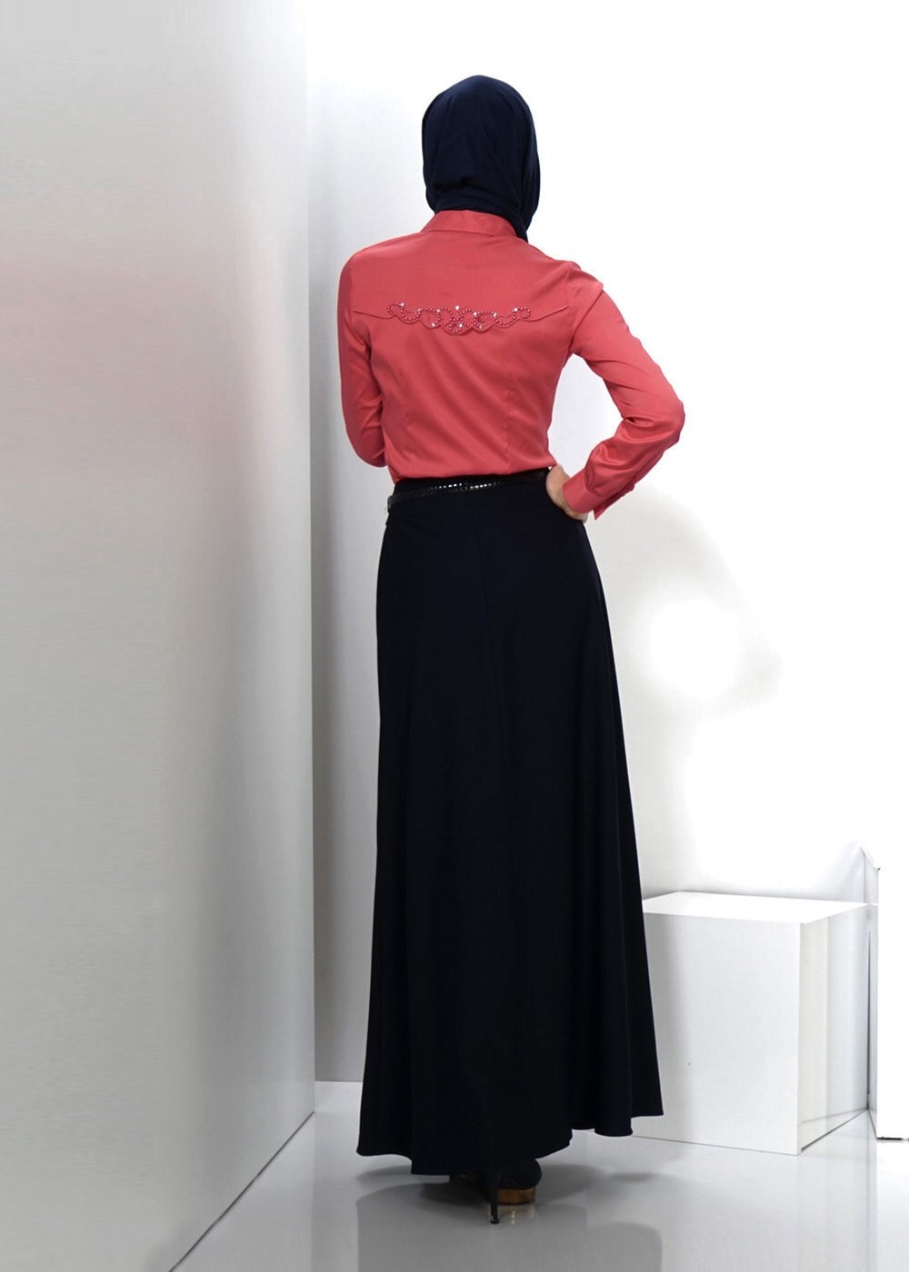 Tesettür giyim LACİVERT 6636 ETEK