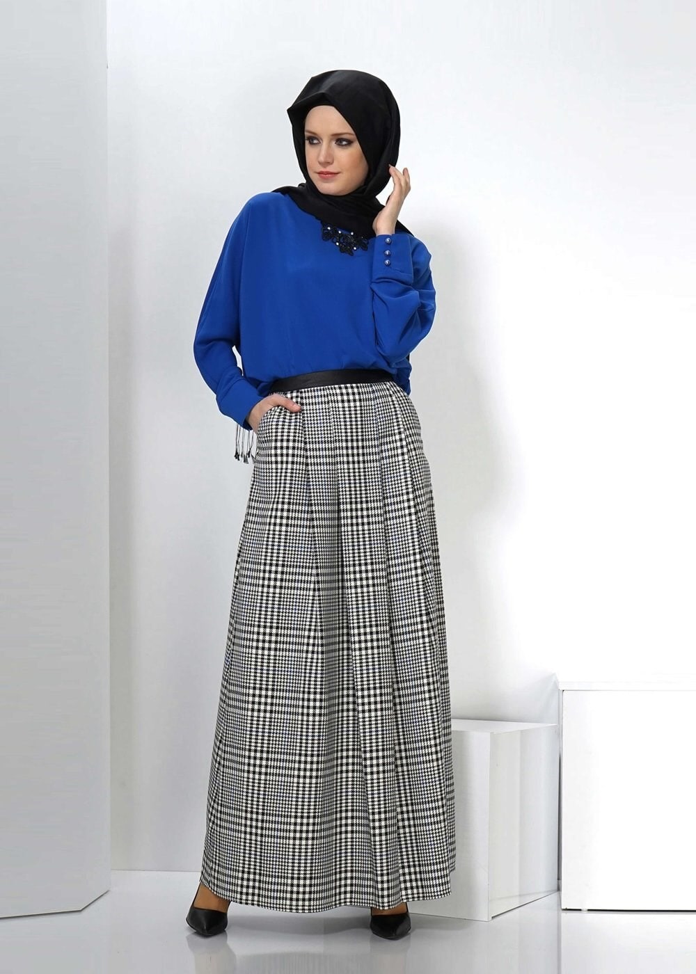 Tesettür giyim SİYAH 6637 ETEK