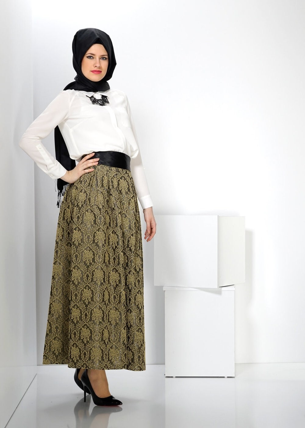 Tesettür giyim ALTIN 6638 ETEK