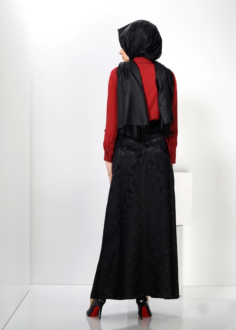 Tesettür giyim SİYAH 6645 ETEK 