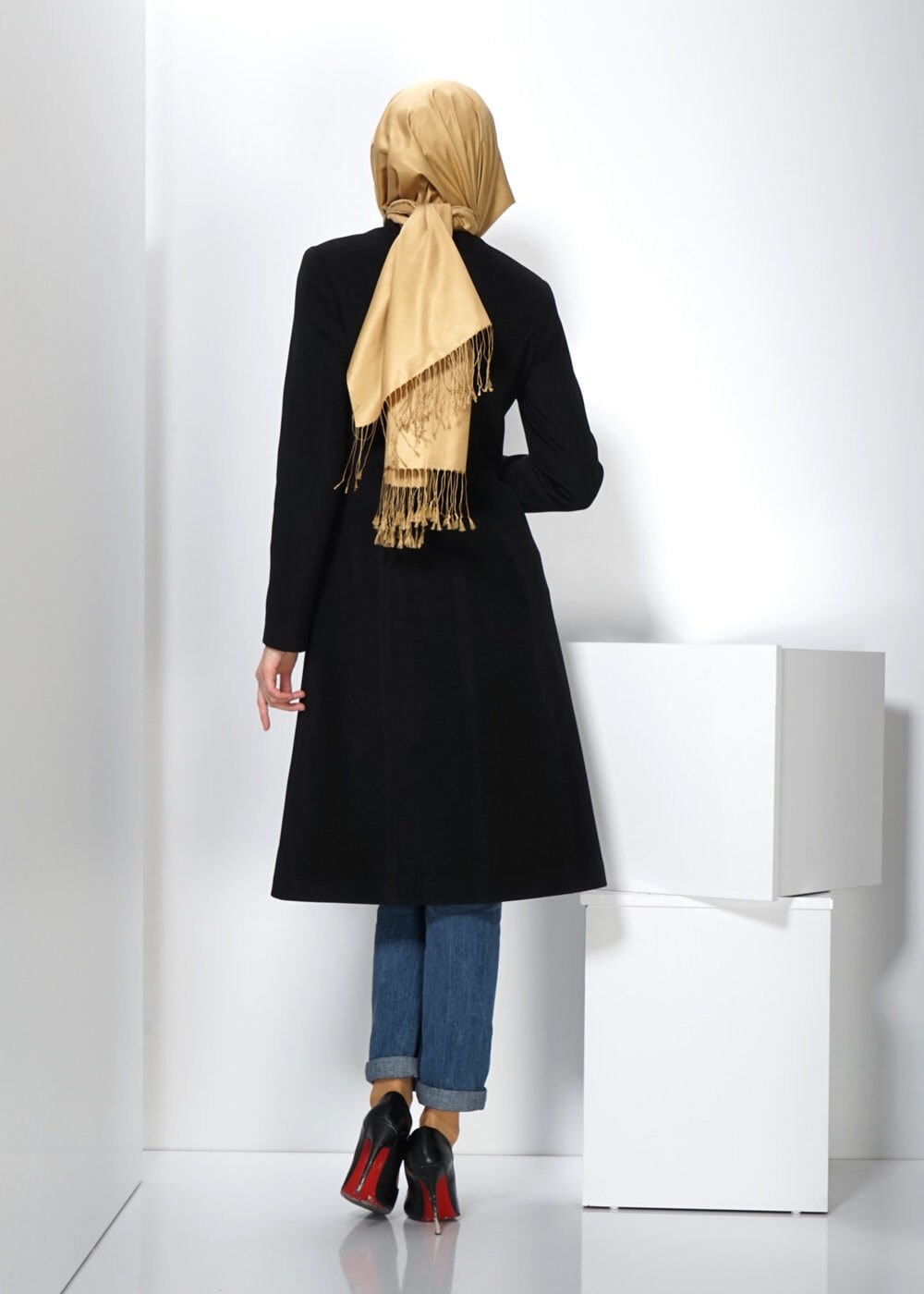 Tesettür giyim SİYAH 9224 KABAN