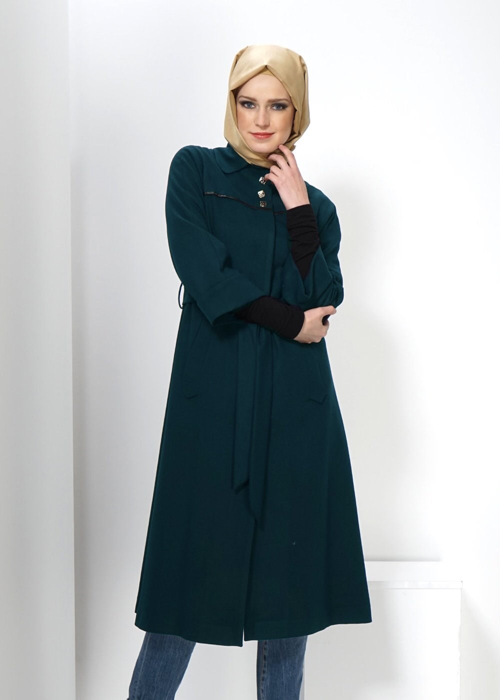 Tesettür giyim MAVİ 9257 KABAN 