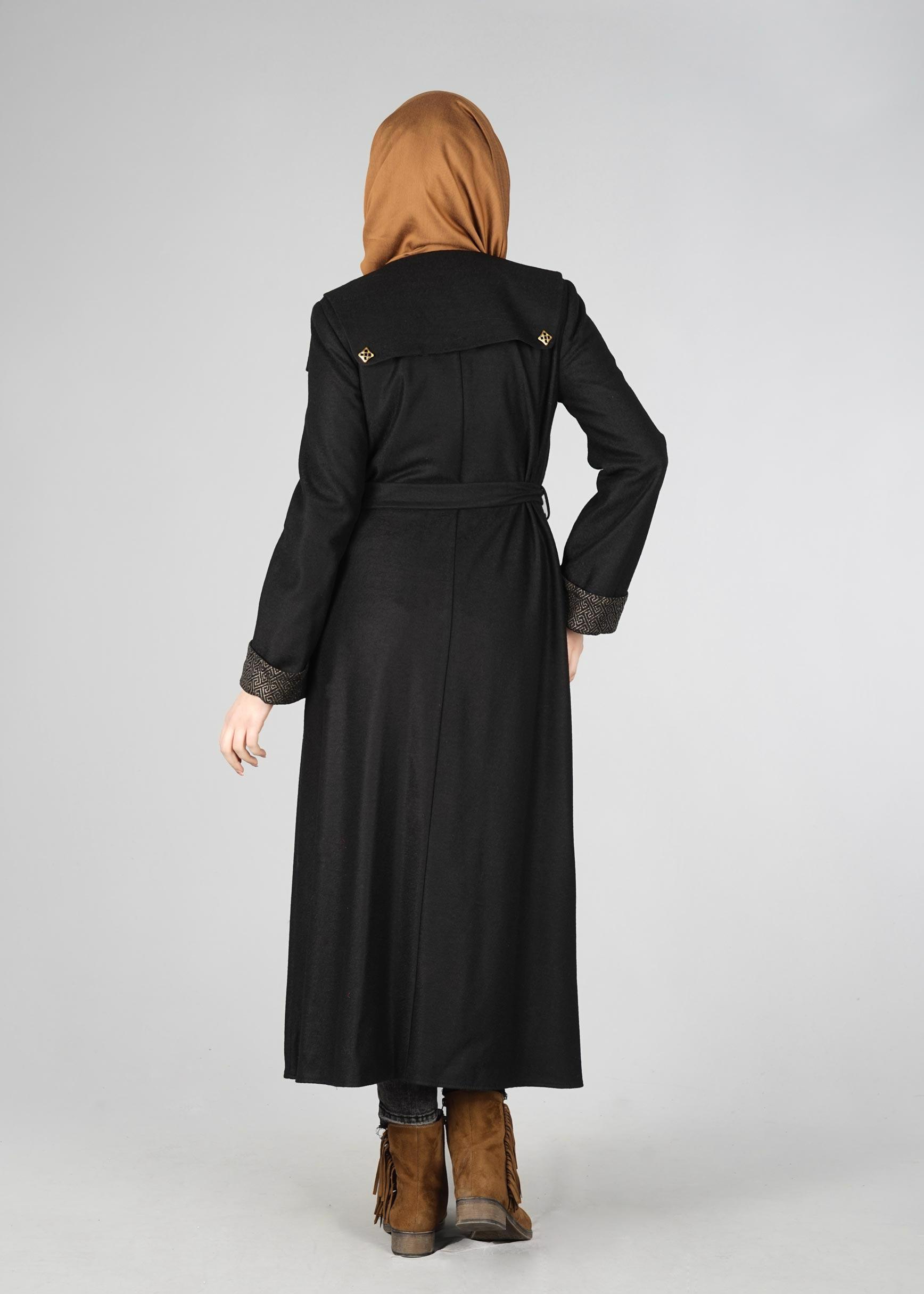 Tesettür giyim SİYAH 9295 KABAN 