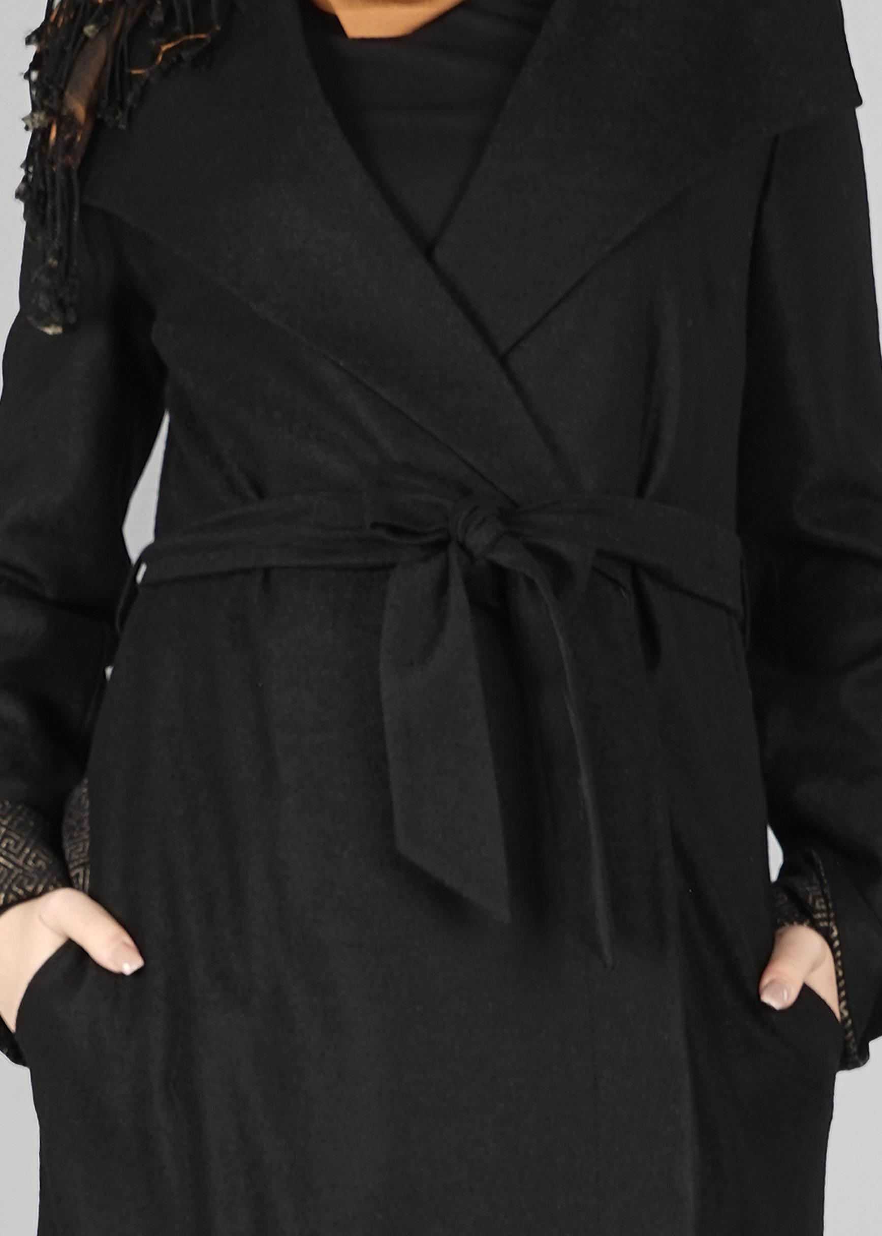 Tesettür giyim SİYAH 9295 KABAN 