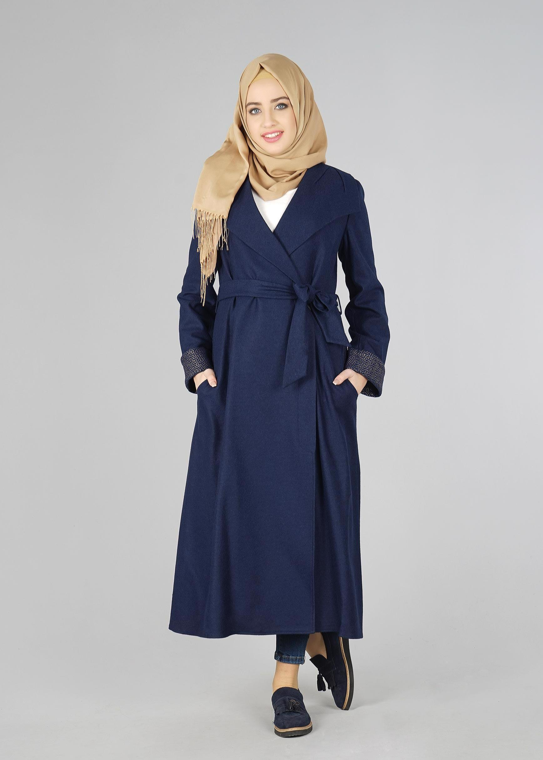 Tesettür giyim LACİVERT 9295 KABAN 