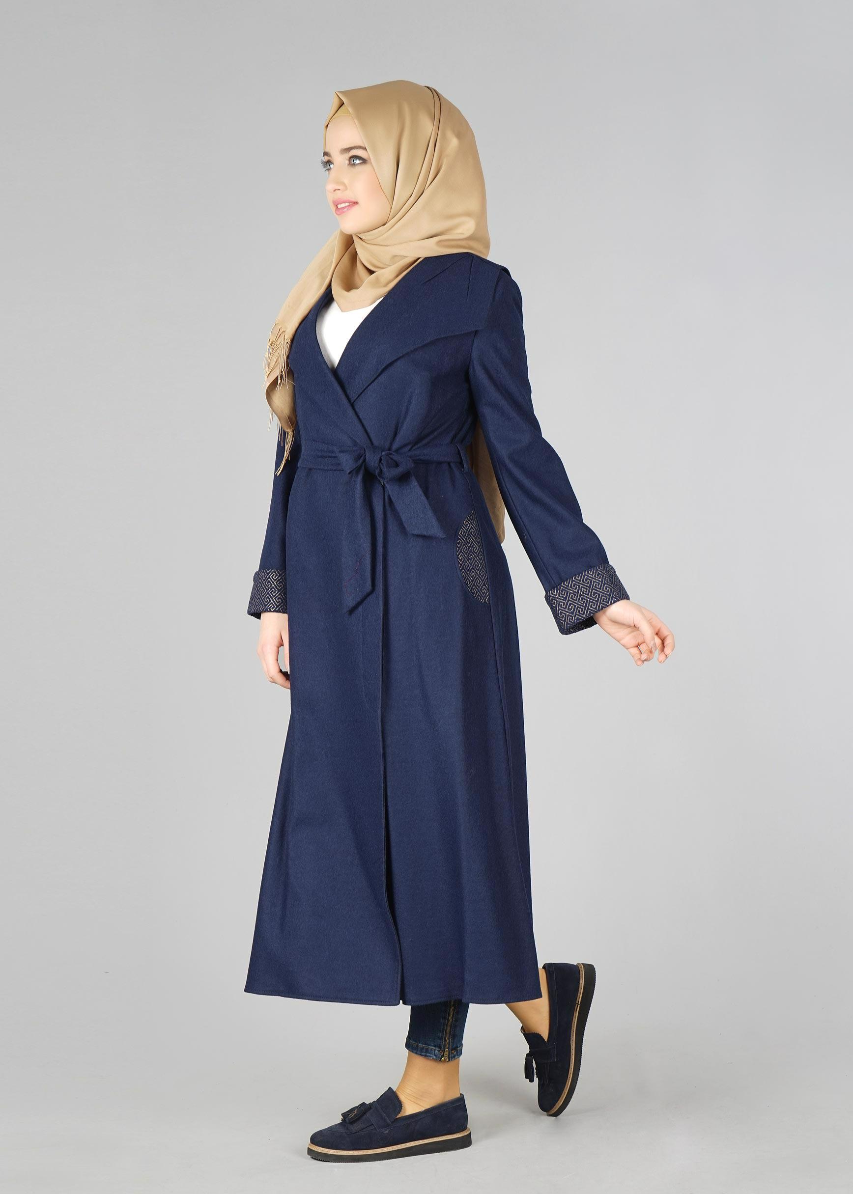 Tesettür giyim LACİVERT 9295 KABAN 