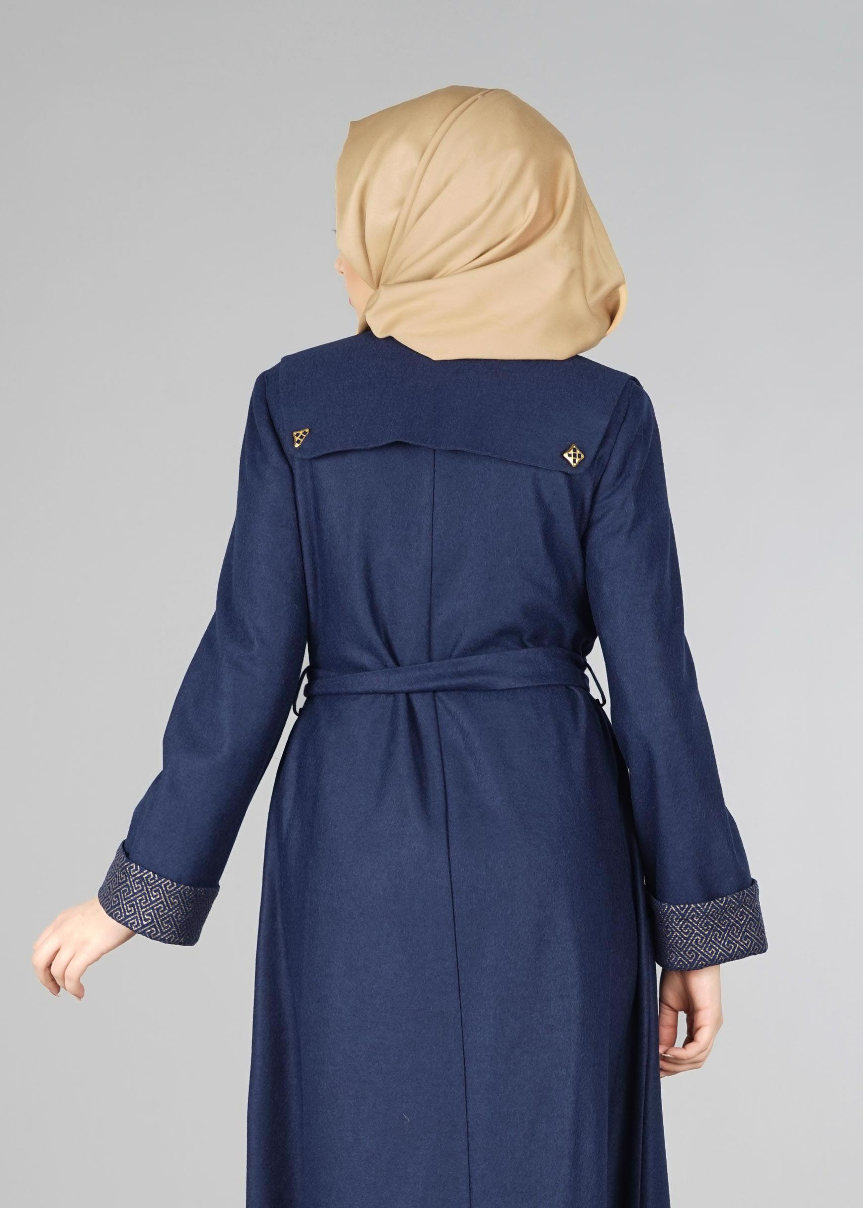 Tesettür giyim LACİVERT 9295 KABAN 
