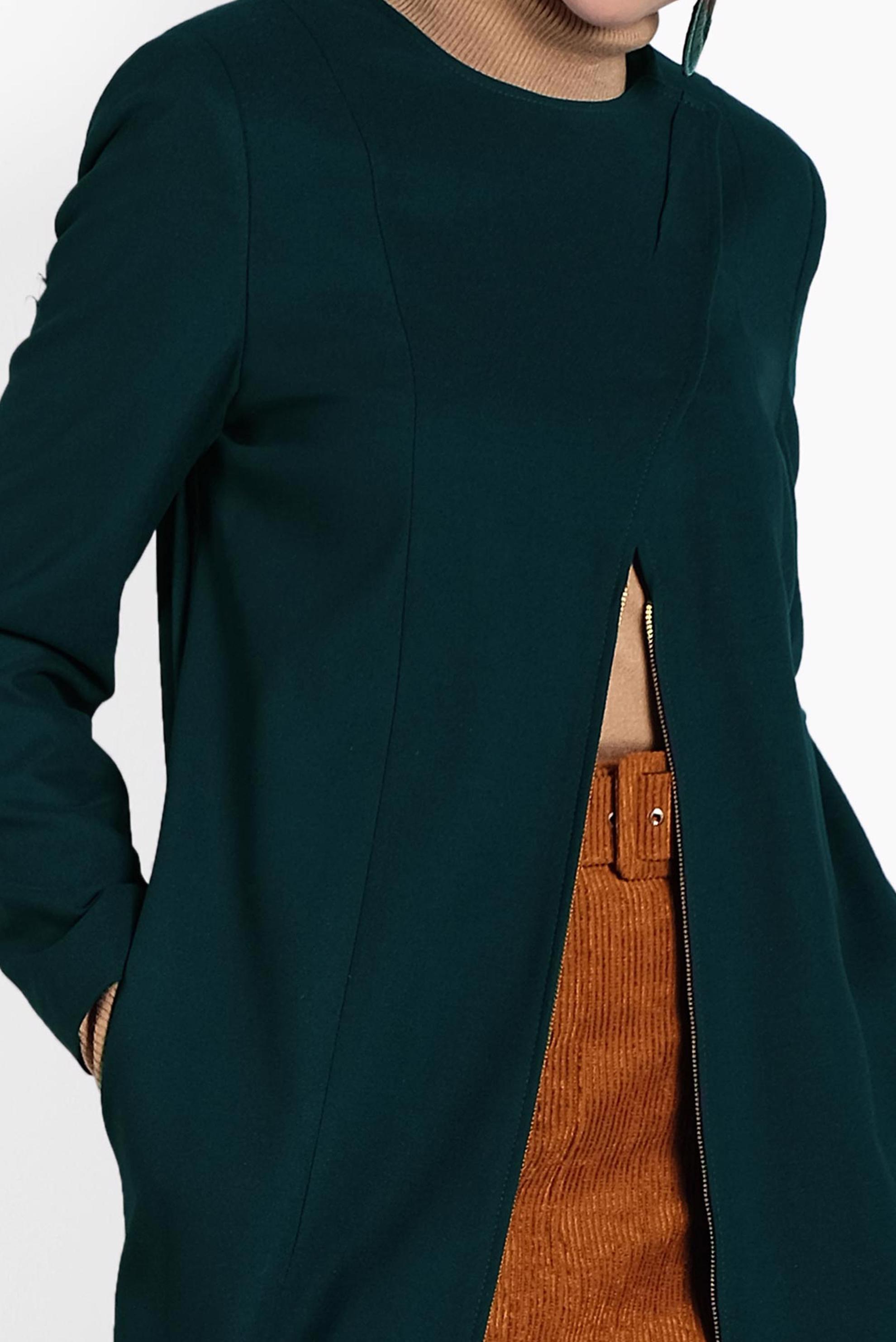 Tesettür giyim MAVİ ÇITÇITLI FERMUARLI KABAN 9318 