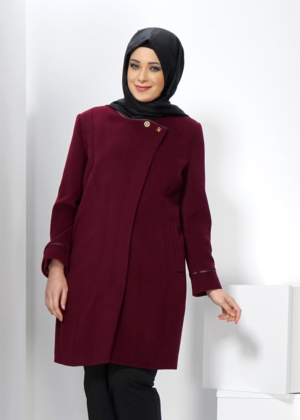 Tesettür giyim BORDO 9322 KABAN 