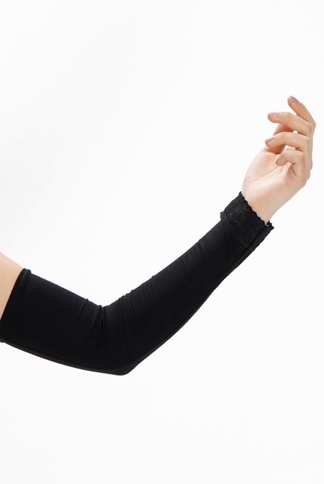 Tesettür giyim SİYAH 40055 DANTELLİ KOLLUK - ALVİNA