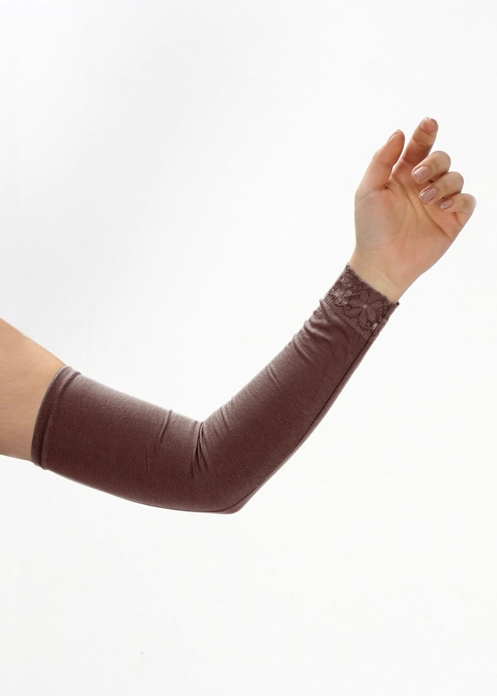 Tesettür giyim KAHVE 40055 DANTELLİ KOLLUK