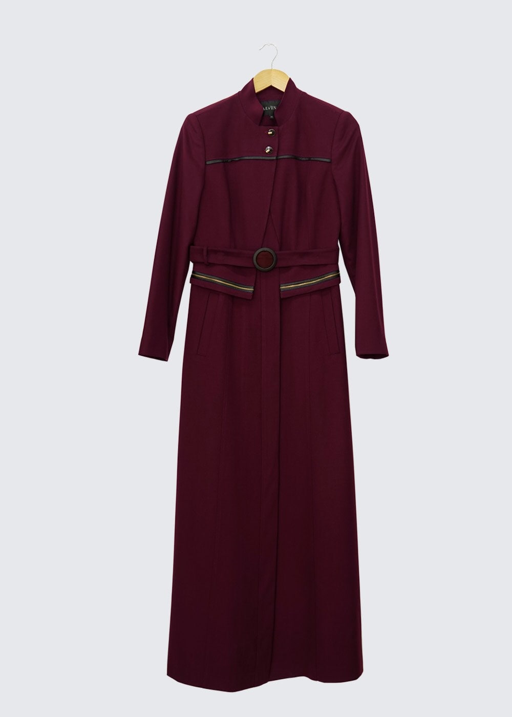 Tesettür giyim BORDO DÜZ TESETTÜR MANTO 9243