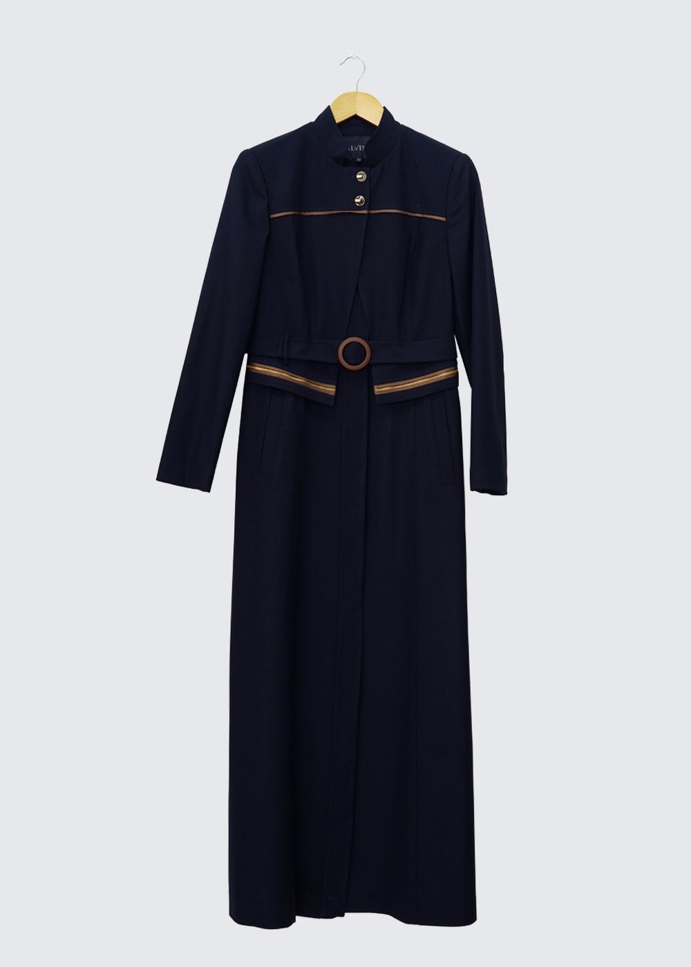 Tesettür giyim LACİVERT DÜZ TESETTÜR MANTO 9243