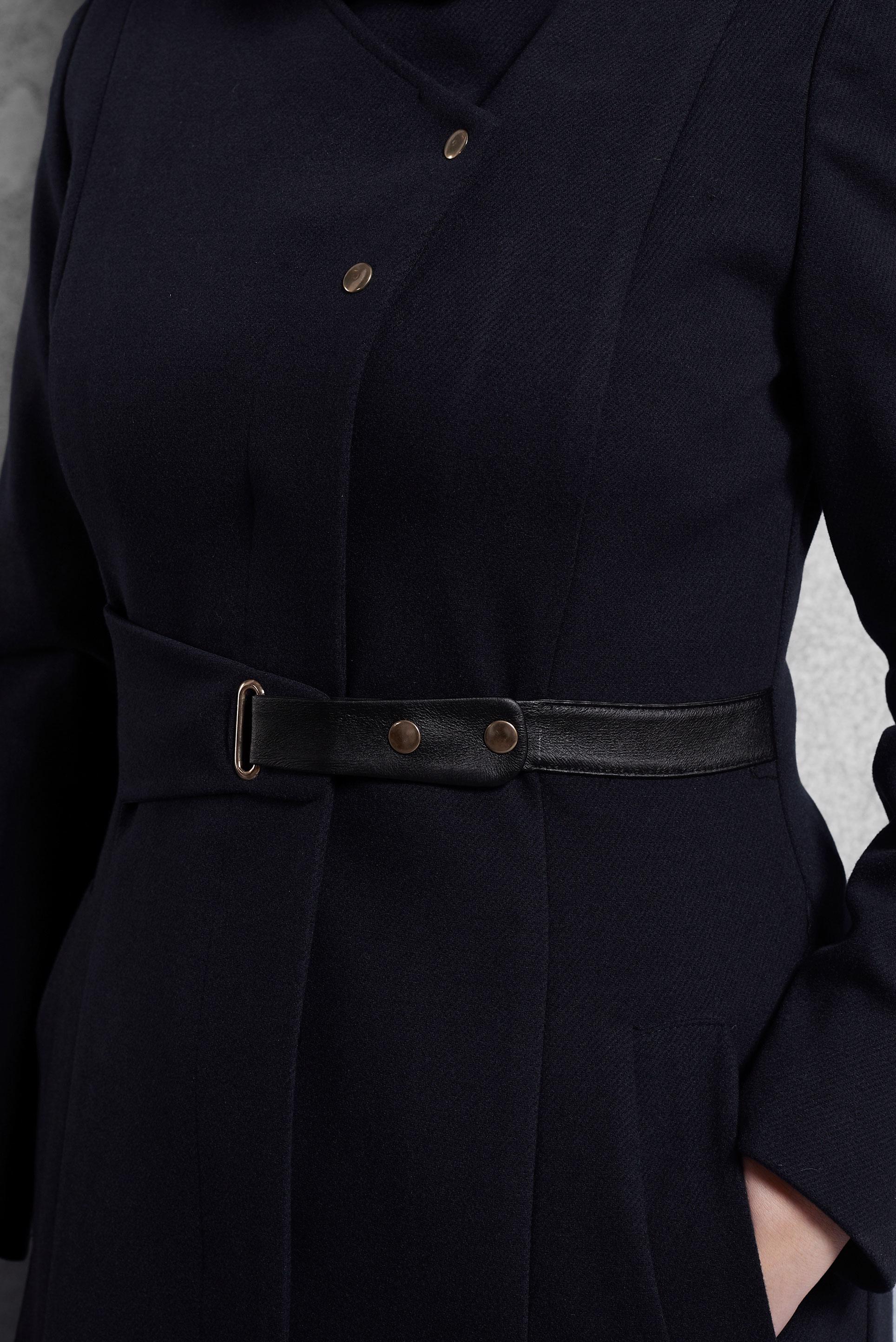 Tesettür giyim LACİVERT KEMERLİ MANTO 9254