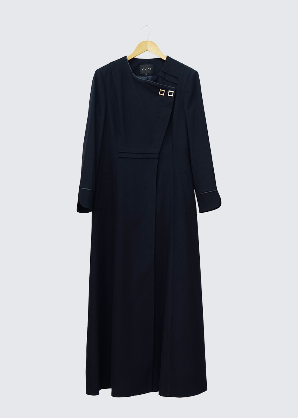 Vêtements hijab BLEU MARINE MANTEAU AVEC DÉTAIL DE POCHE 9312